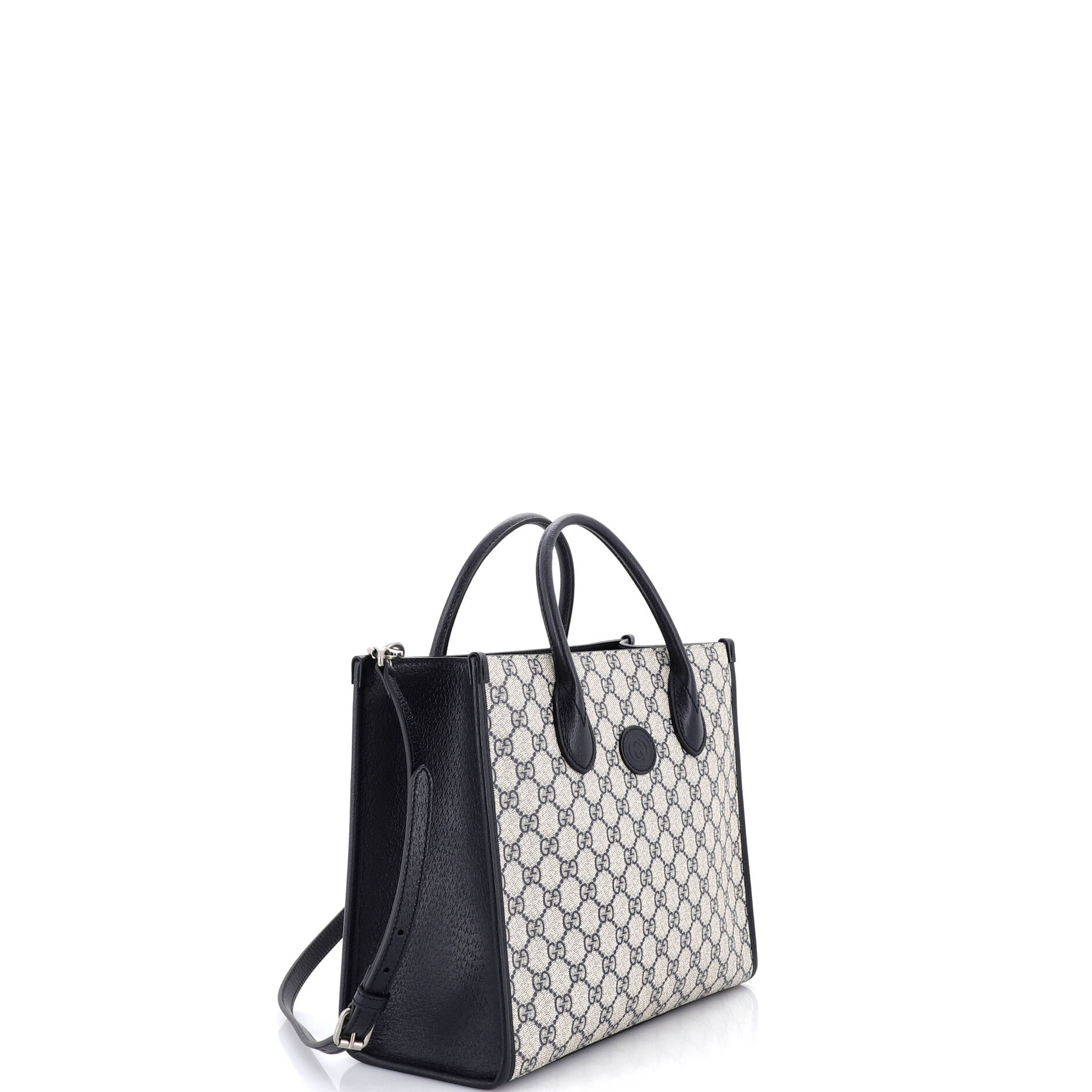 Interlocking G Tote GG Coated Canvas and Leather Small