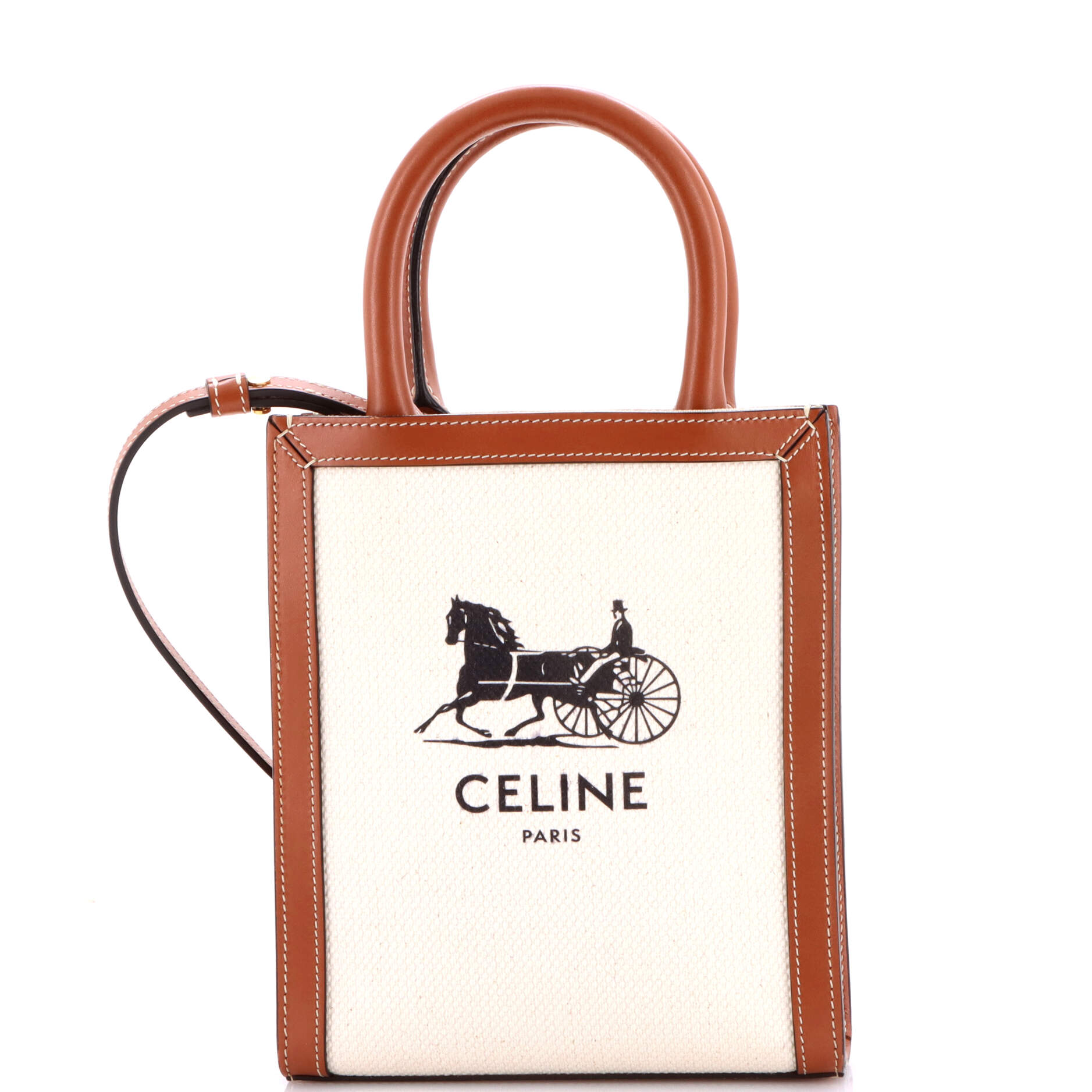 Sulky Vertical Cabas Tote Canvas with Leather Mini