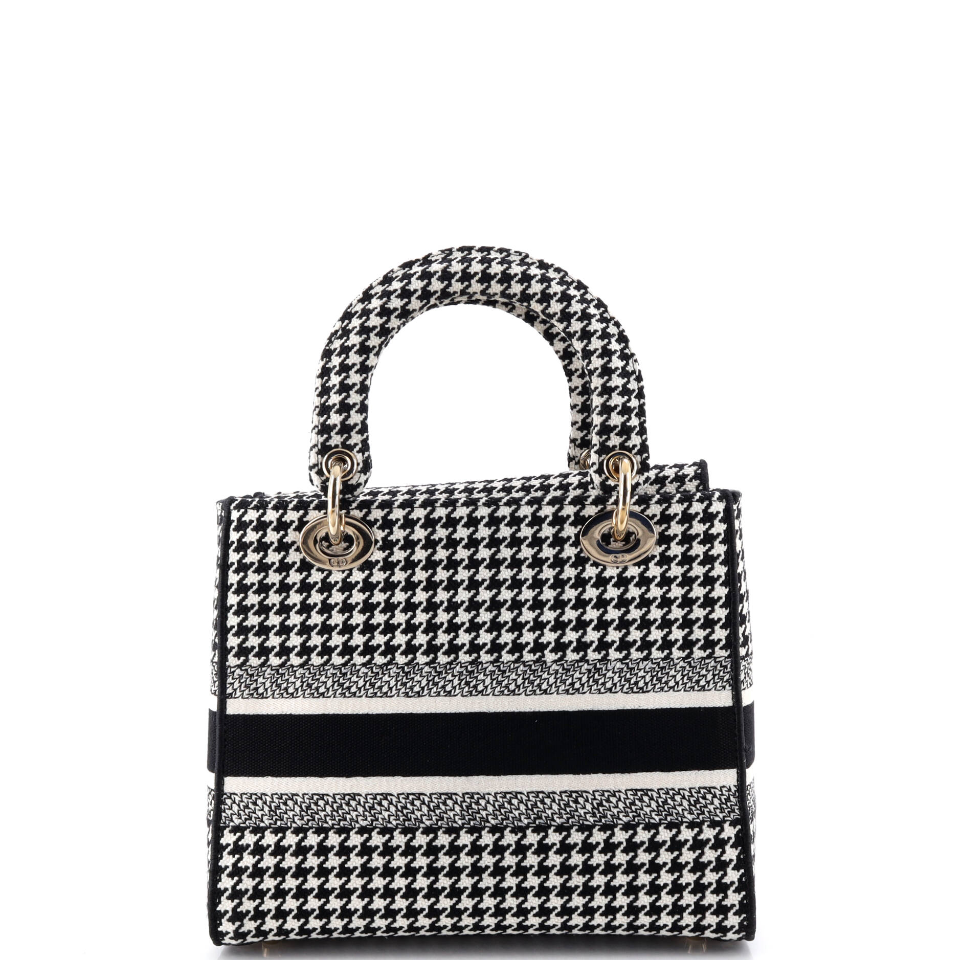 Lady D-Lite Bag Houndstooth Canvas Medium
