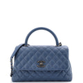 Coco Top Handle Bag Quilted Caviar Small