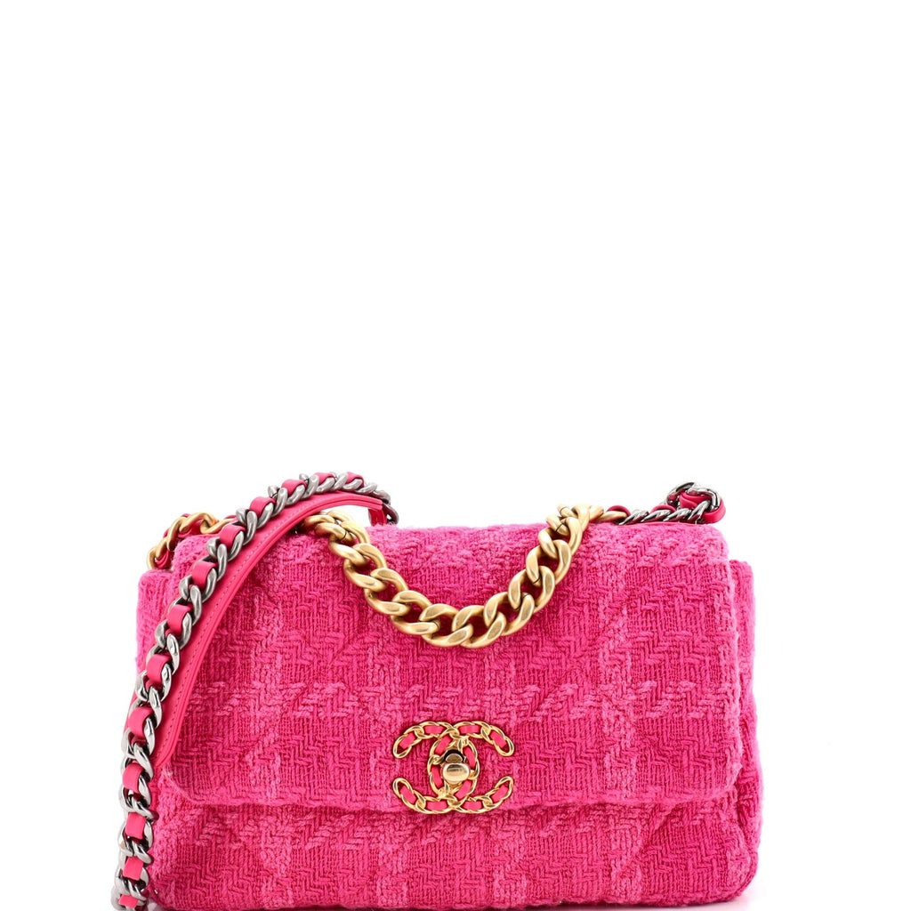 19 Flap Bag Quilted Tweed Medium