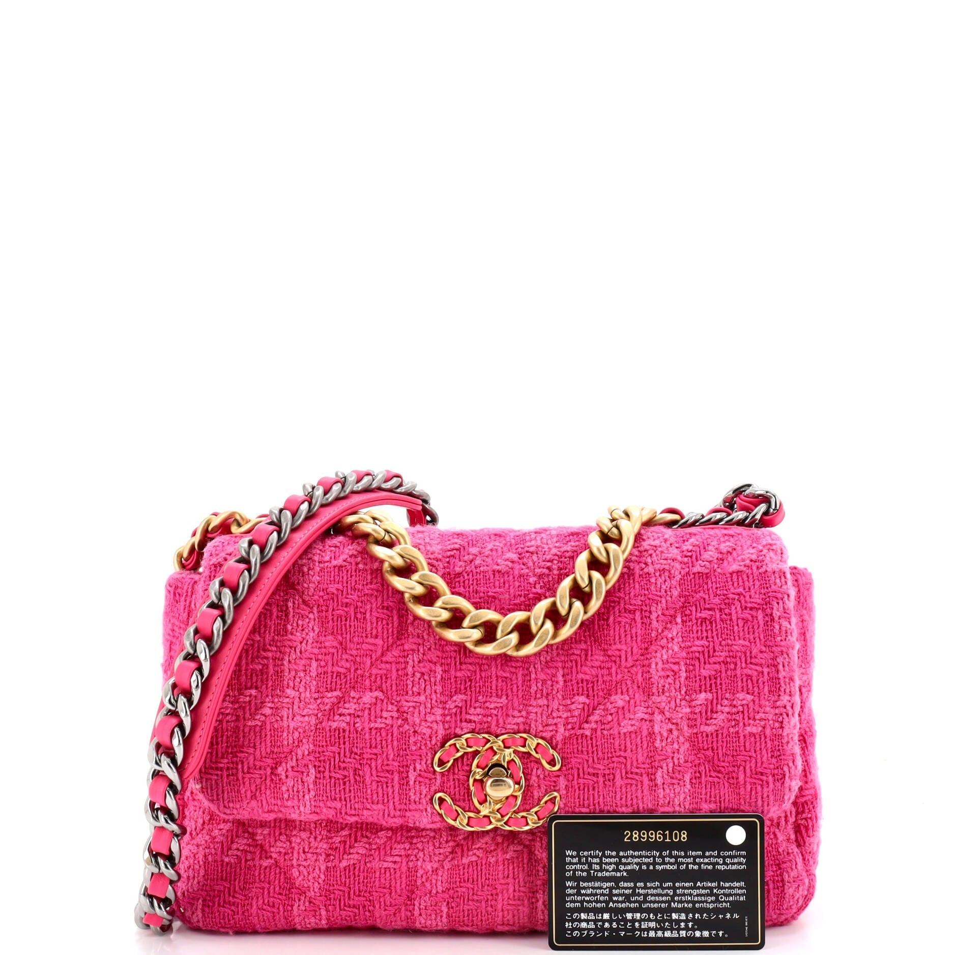 19 Flap Bag Quilted Tweed Medium