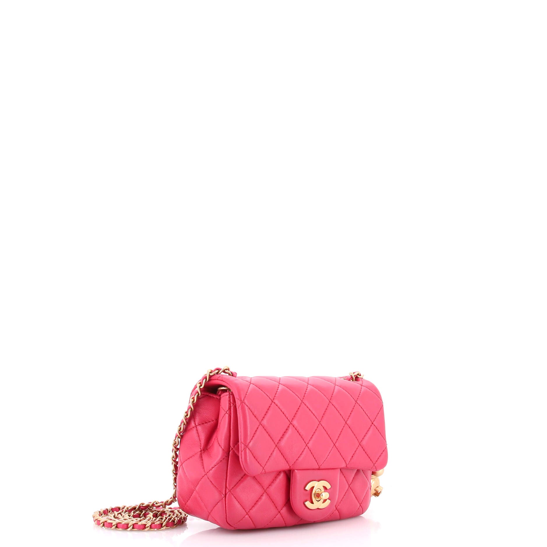 Pearl Crush Square Flap Bag Quilted Lambskin Mini