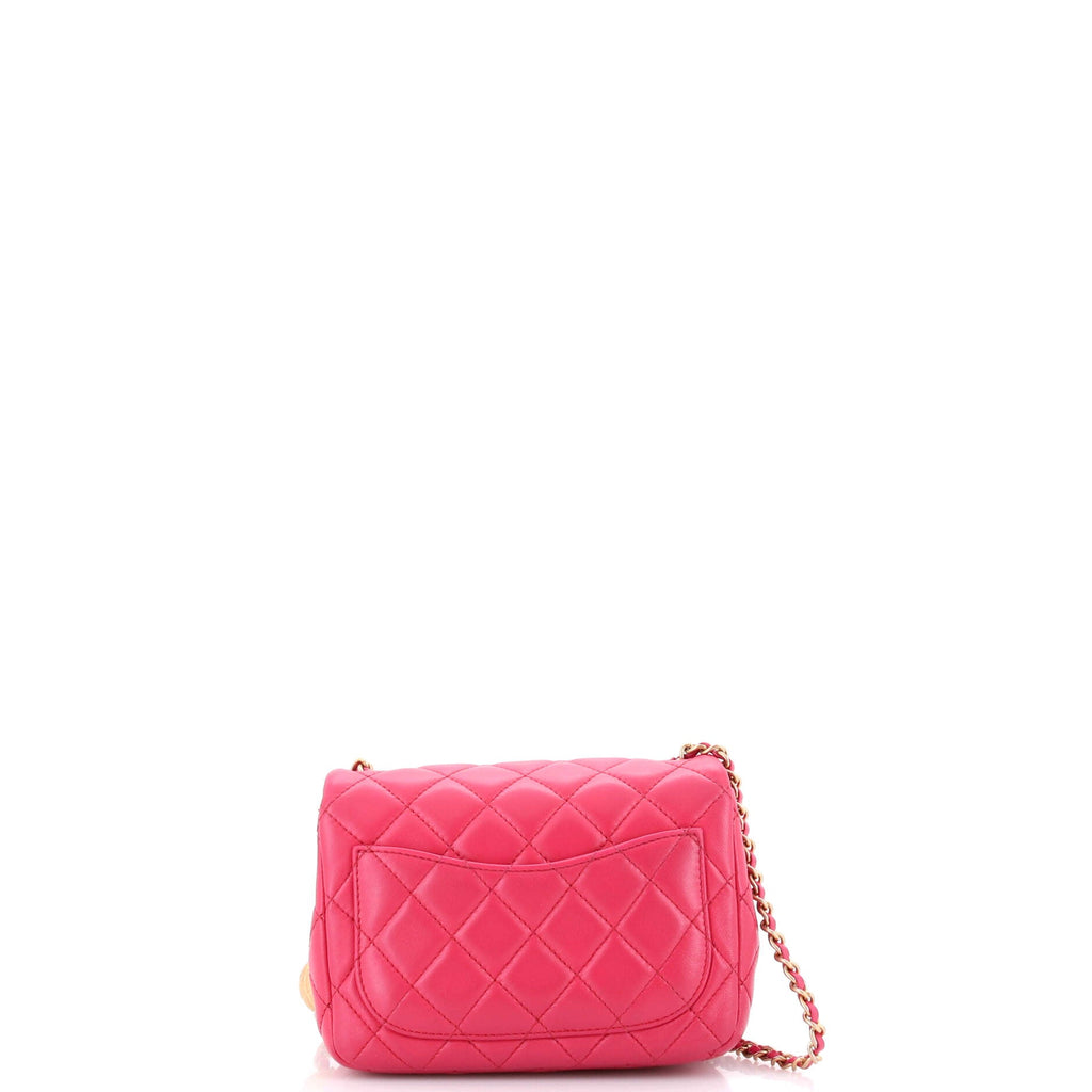 Pearl Crush Square Flap Bag Quilted Lambskin Mini