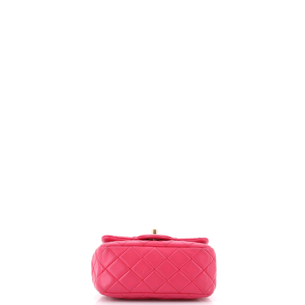 Pearl Crush Square Flap Bag Quilted Lambskin Mini