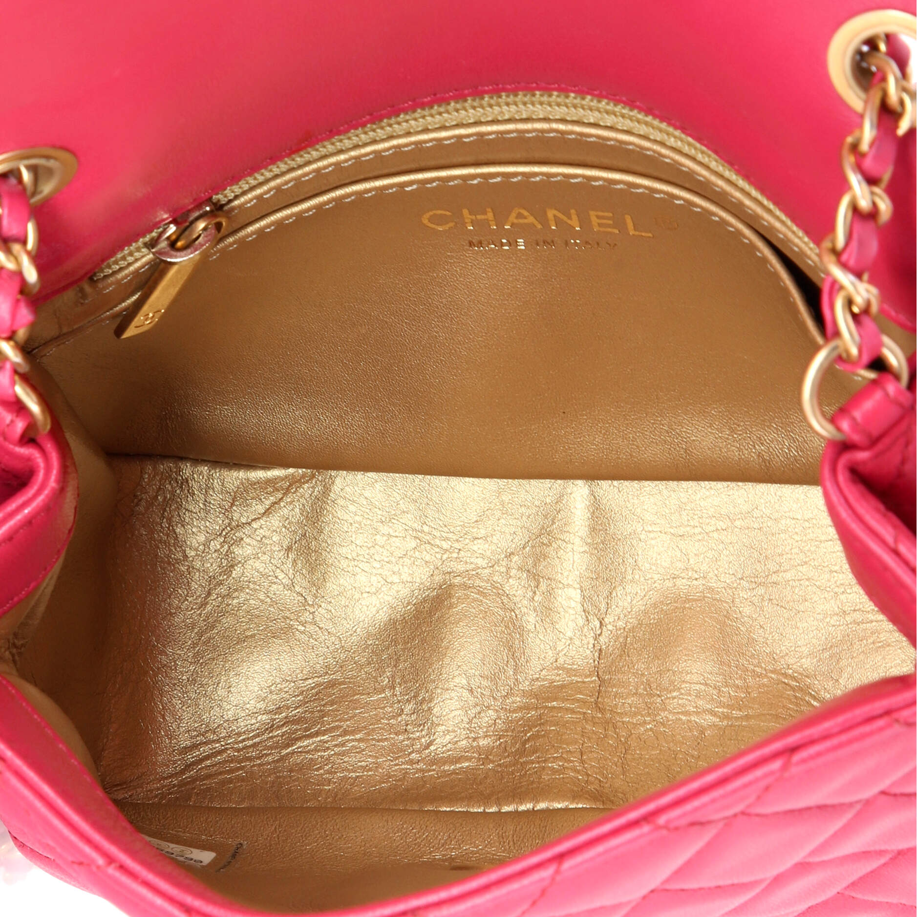Pearl Crush Square Flap Bag Quilted Lambskin Mini