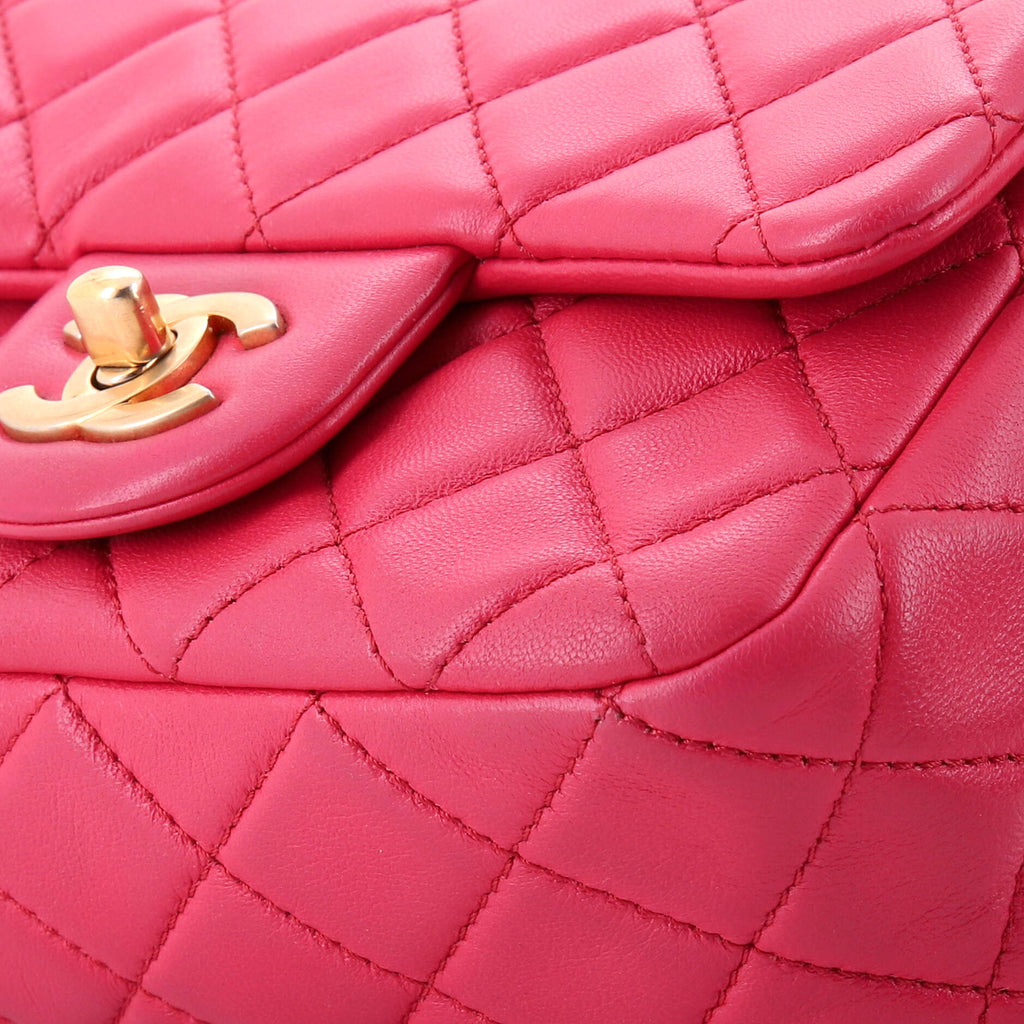 Pearl Crush Square Flap Bag Quilted Lambskin Mini