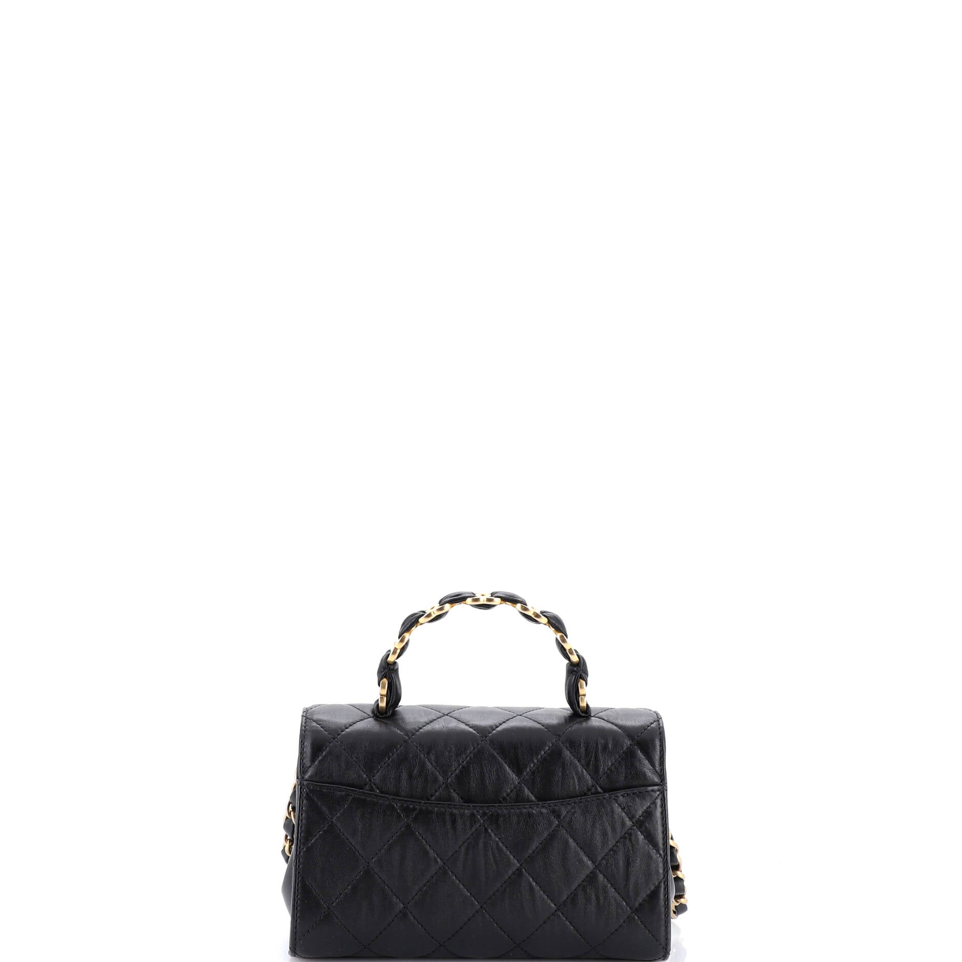 Wrapped CC Top Handle Bag Quilted Lambskin Mini