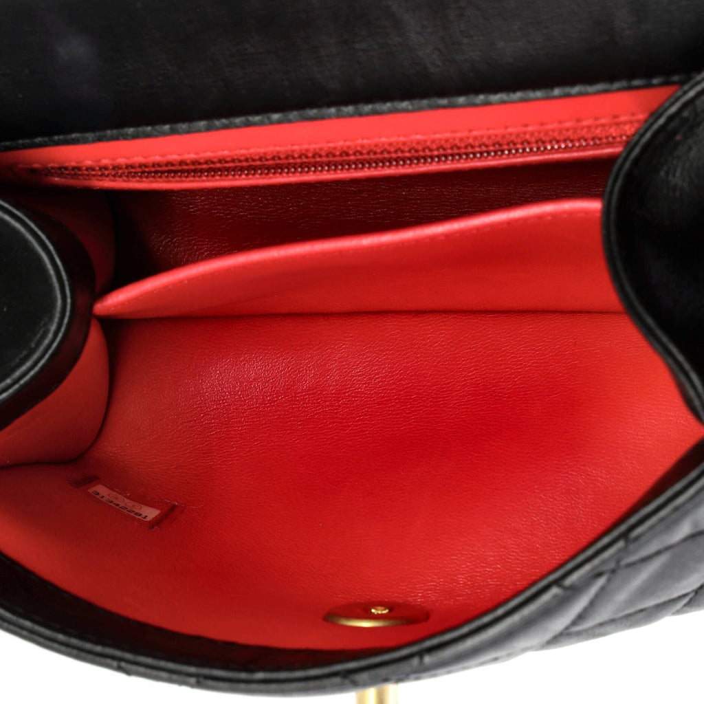 Wrapped CC Top Handle Bag Quilted Lambskin Mini