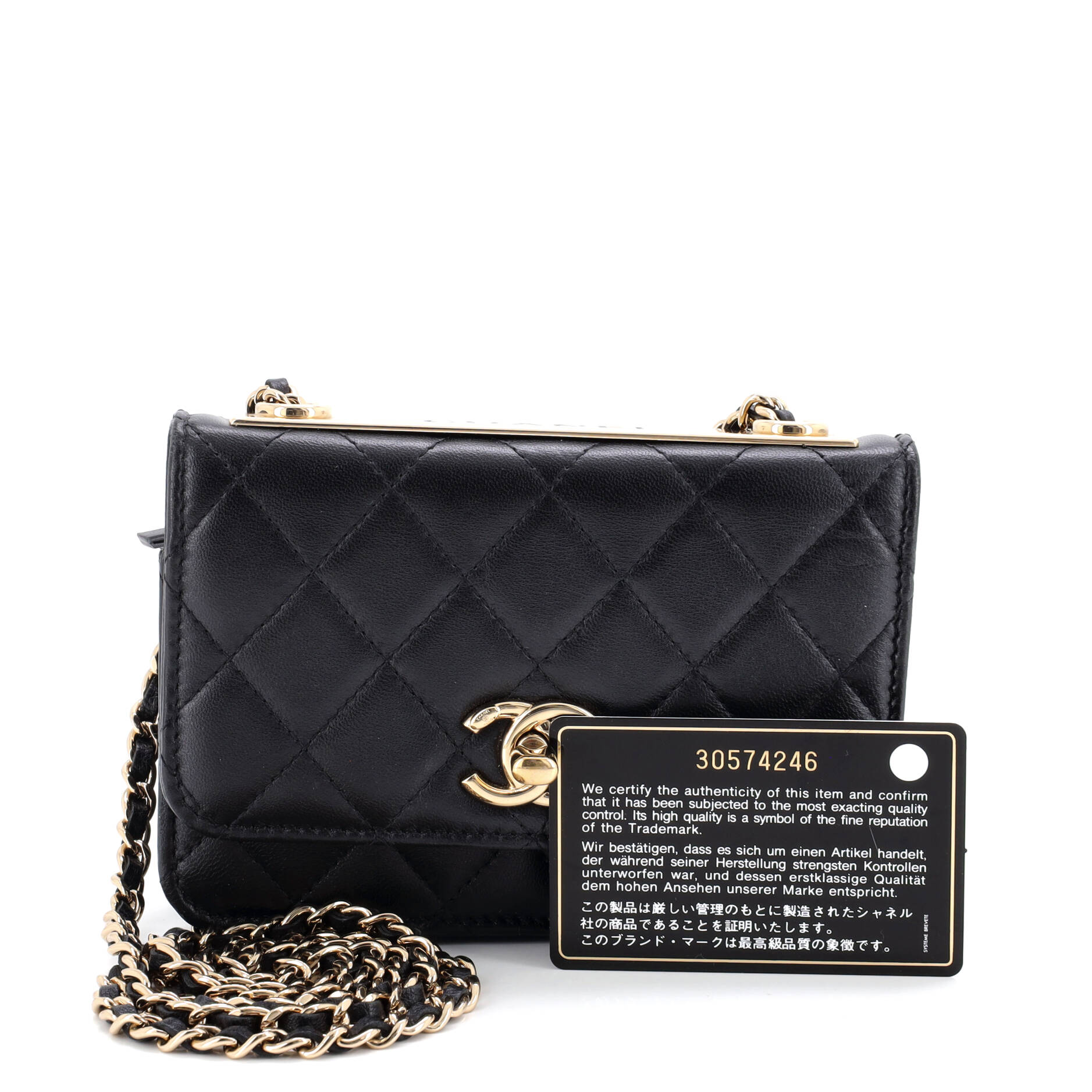 Trendy CC Wallet on Chain Quilted Lambskin Mini