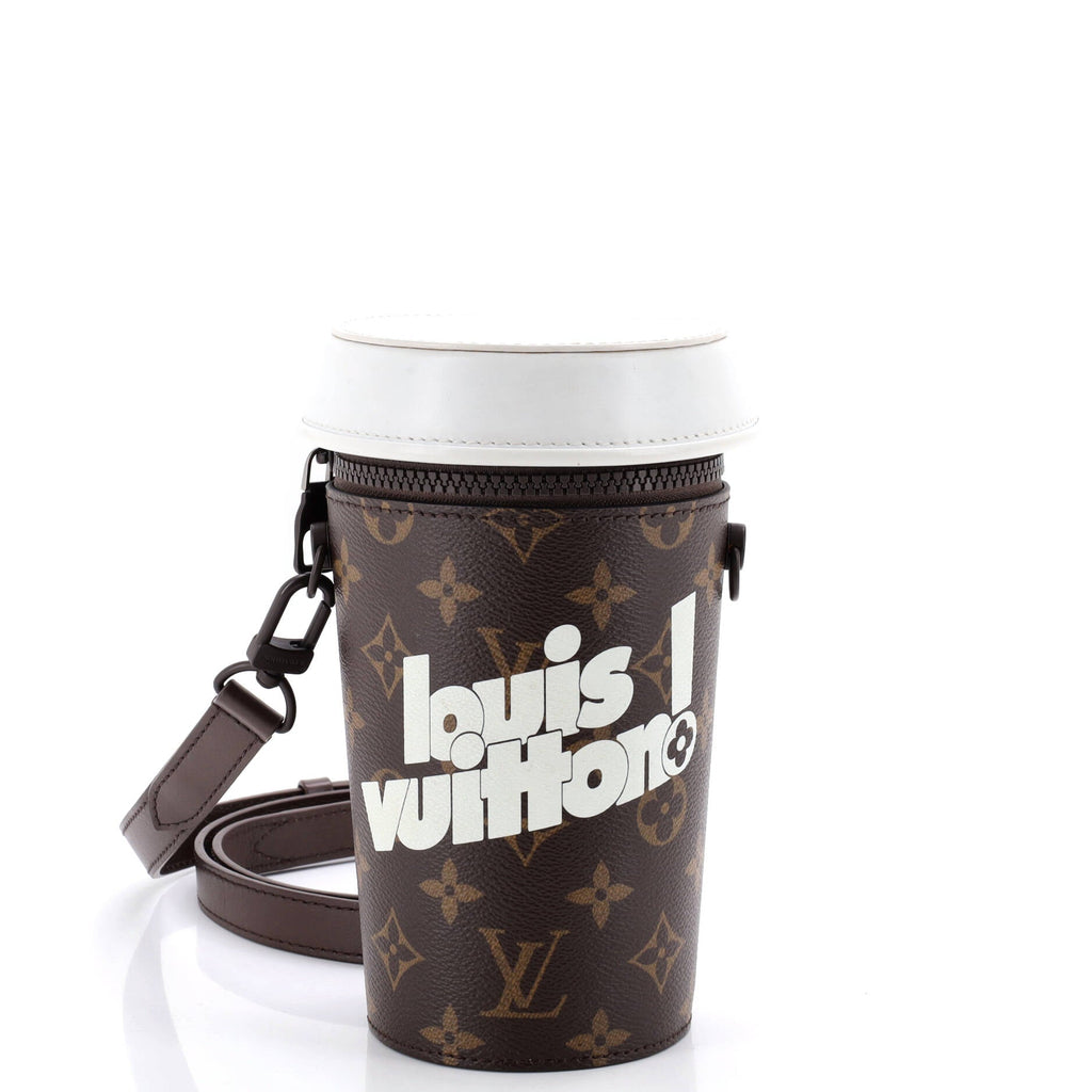 Coffee Cup Convertible Pouch Everyday Signature Vintage Monogram Canvas