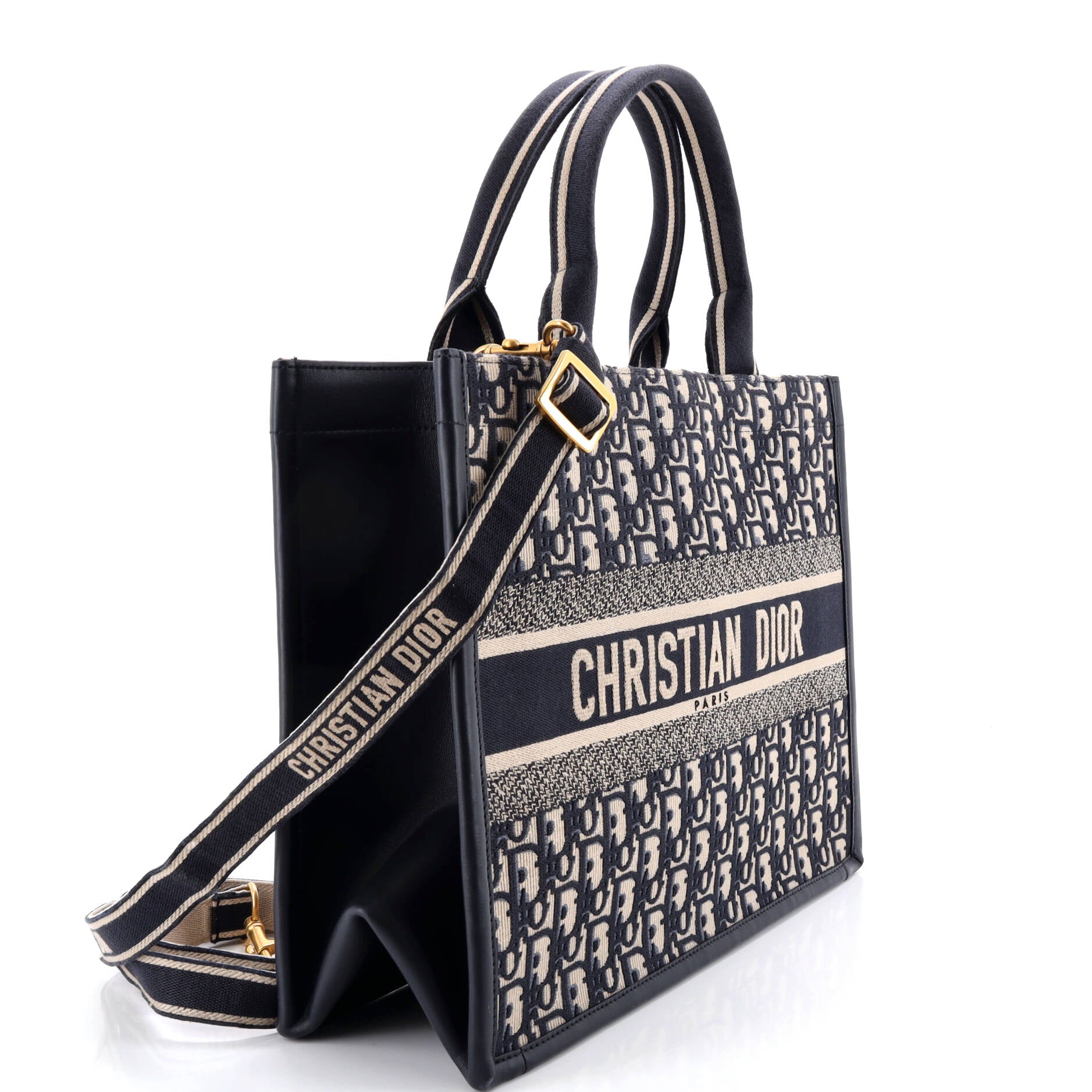 Book Tote with Strap Oblique Canvas Medium