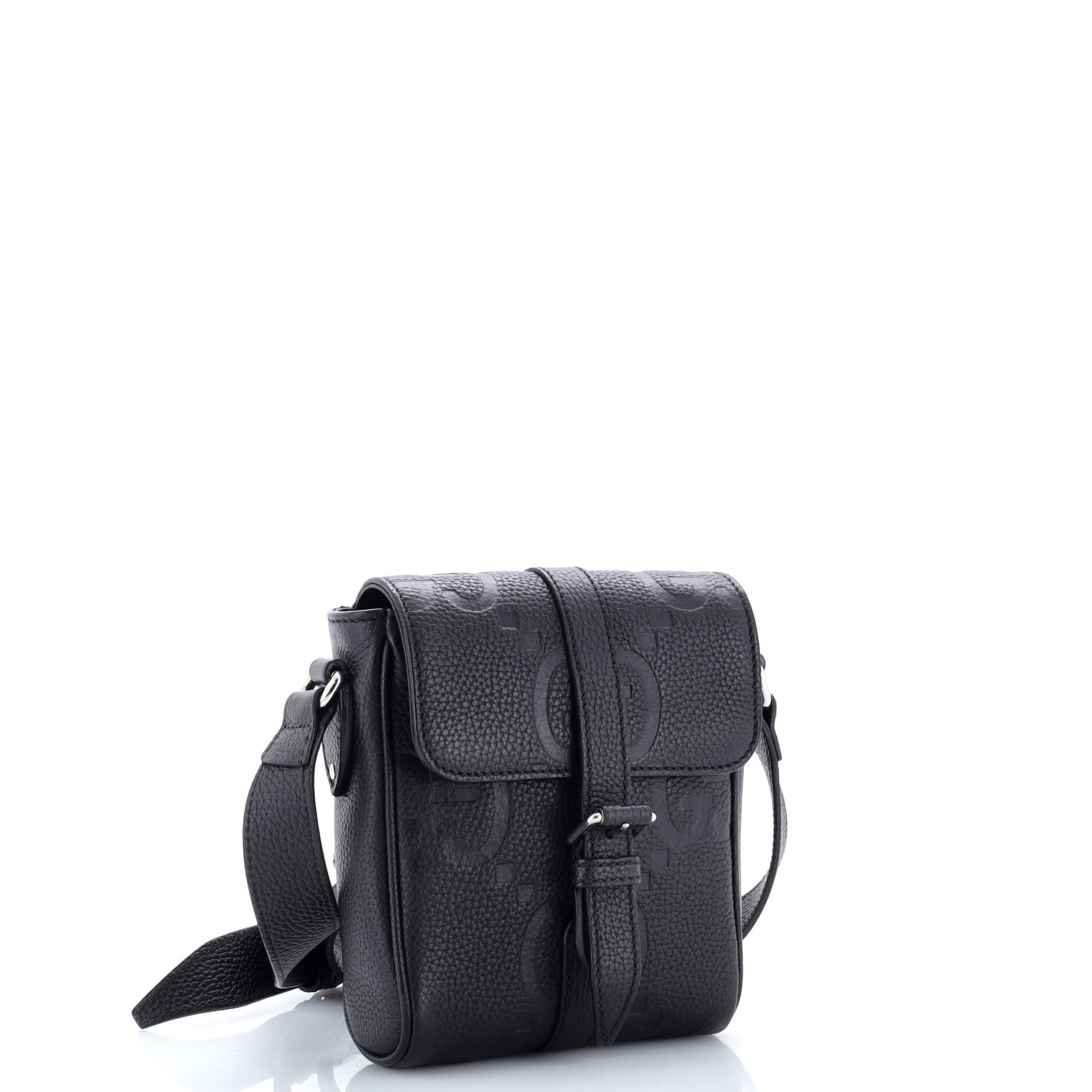 Messenger Bag Jumbo GG Embossed Leather Small