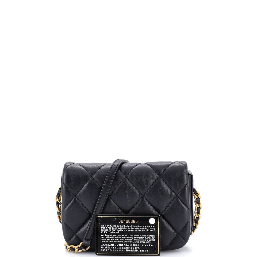 Nailed CC Full Flap Bag Quilted Calfskin Mini
