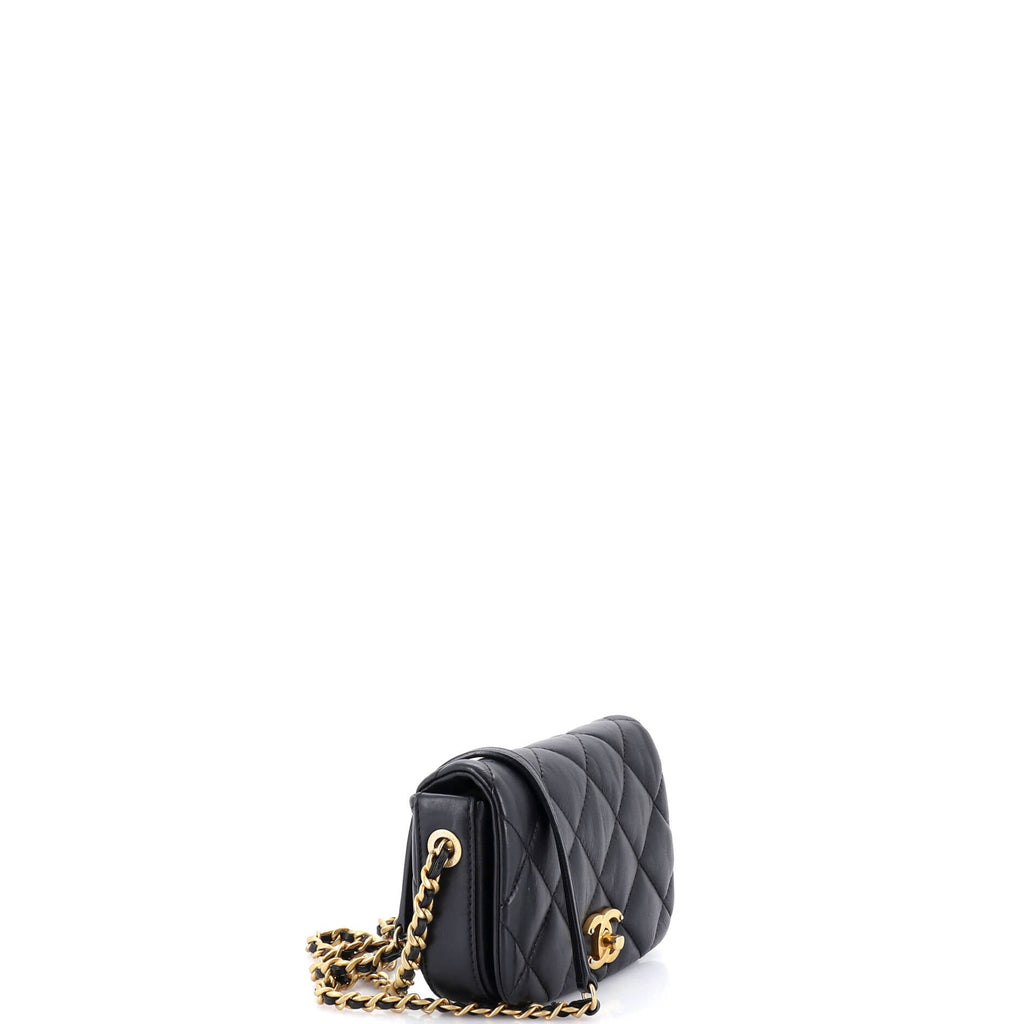 Nailed CC Full Flap Bag Quilted Calfskin Mini