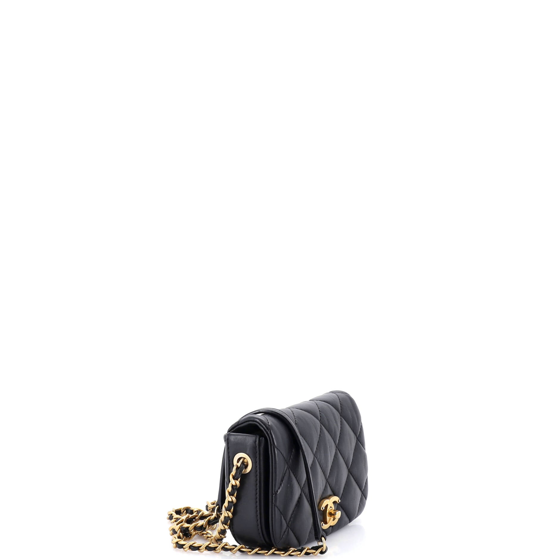 Nailed CC Full Flap Bag Quilted Calfskin Mini