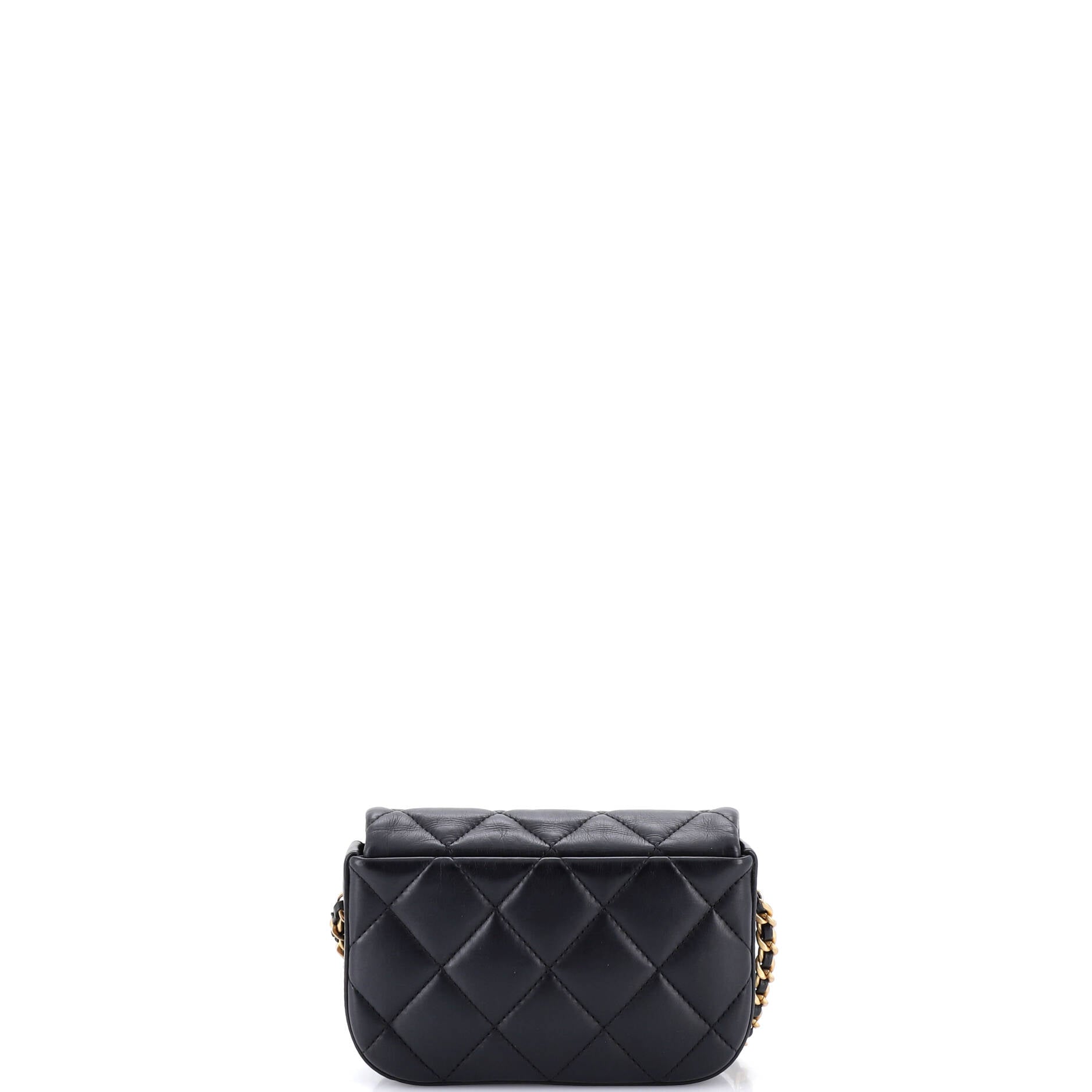 Nailed CC Full Flap Bag Quilted Calfskin Mini