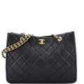 Sweet Classic Shopping Tote Quilted Caviar Large