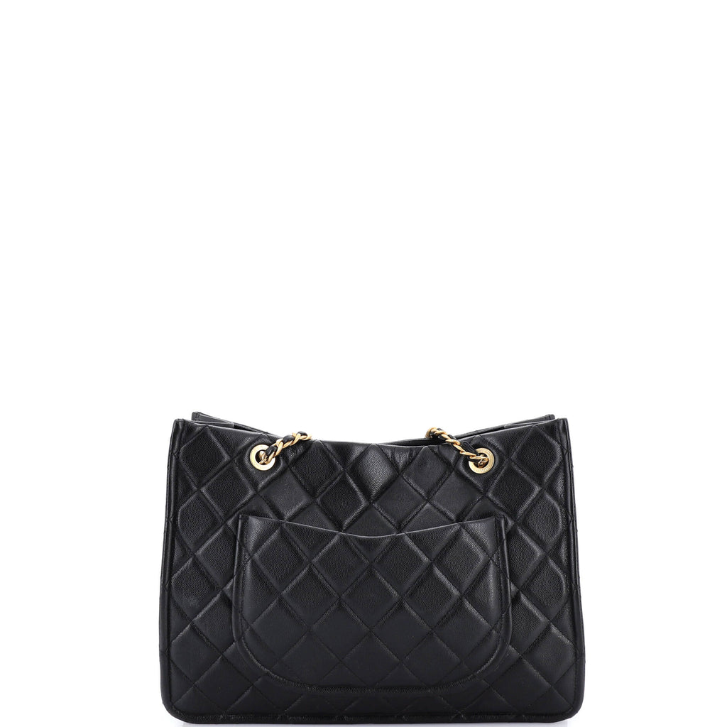 Sweet Classic Shopping Tote Quilted Caviar Large