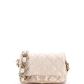 Chunky Chain CC Flap Bag Quilted Metallic Calfskin Small