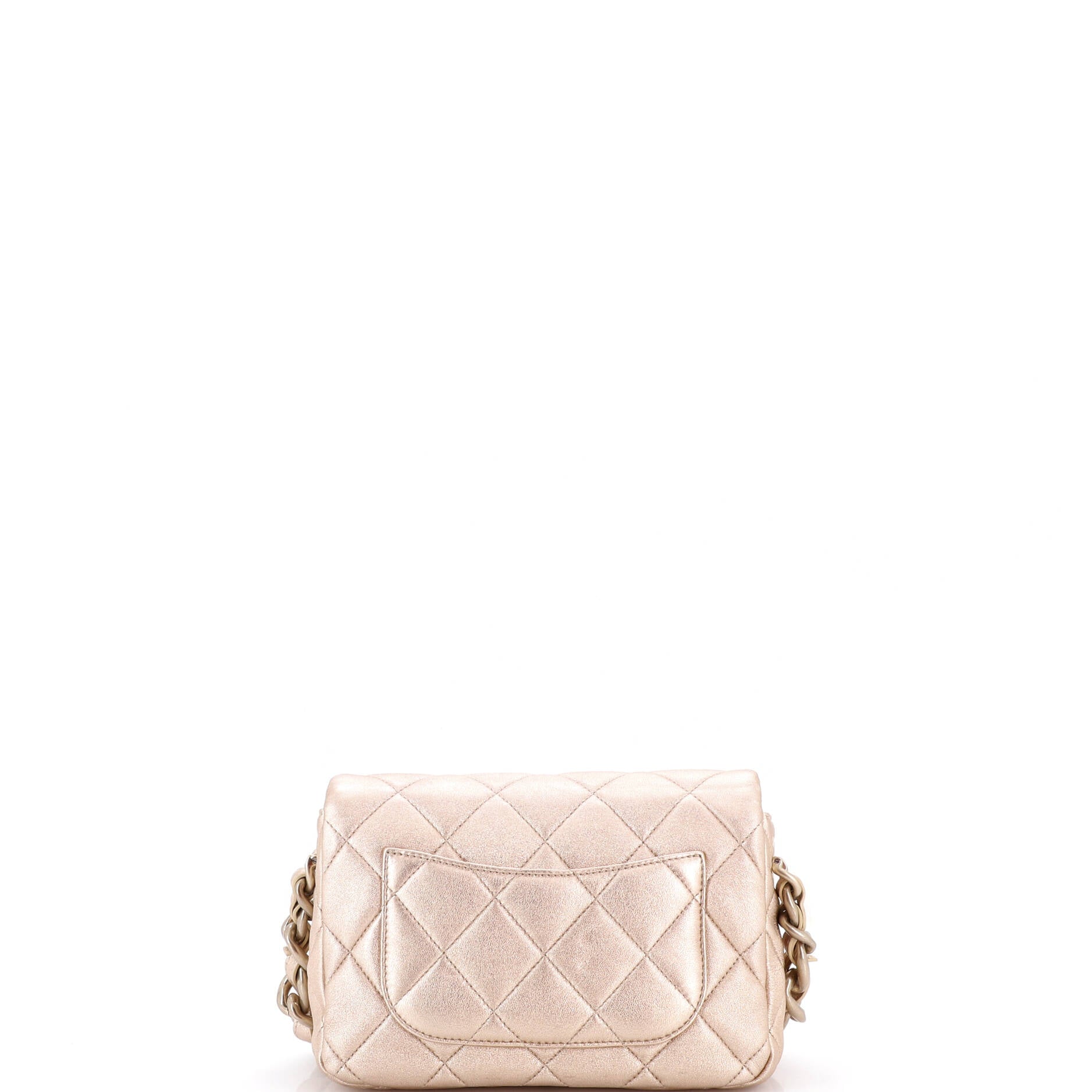Chunky Chain CC Flap Bag Quilted Metallic Calfskin Small