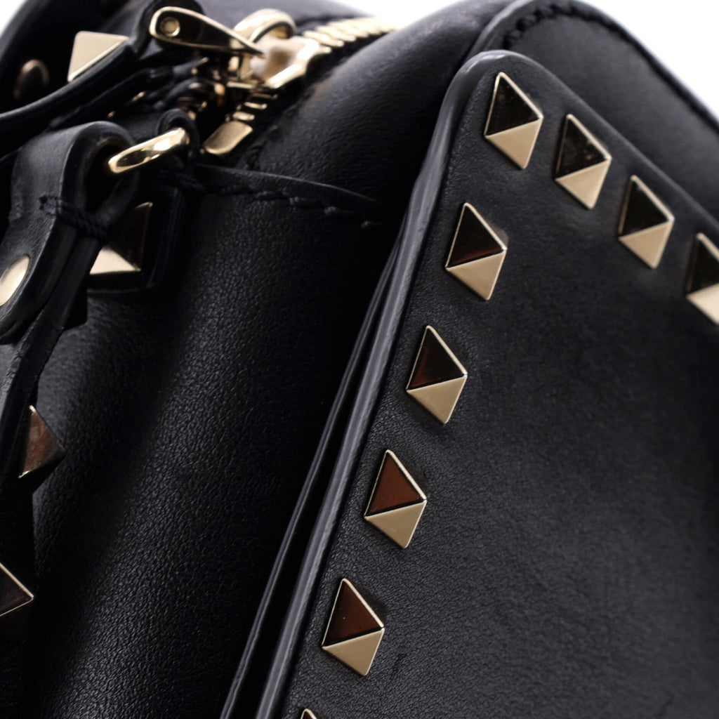 Rockstud Flip Lock Camera Crossbody Bag Leather