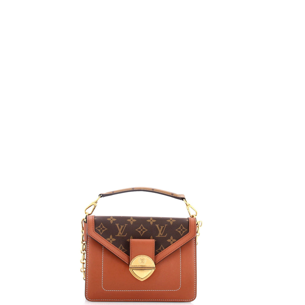 Biface Handbag Leather and Reverse Monogram Canvas