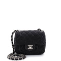 Square Classic Single Flap Bag Quilted CC Printed Denim Mini