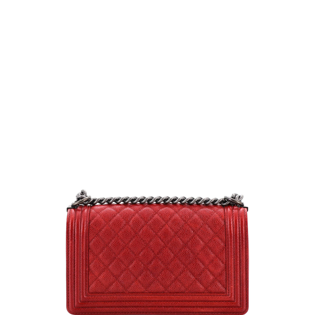 Boy Flap Bag Quilted Caviar Old Medium