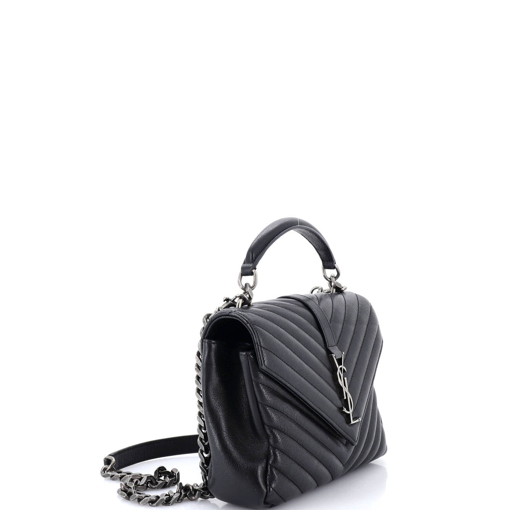 Classic Monogram College Bag Matelasse Chevron Leather Medium
