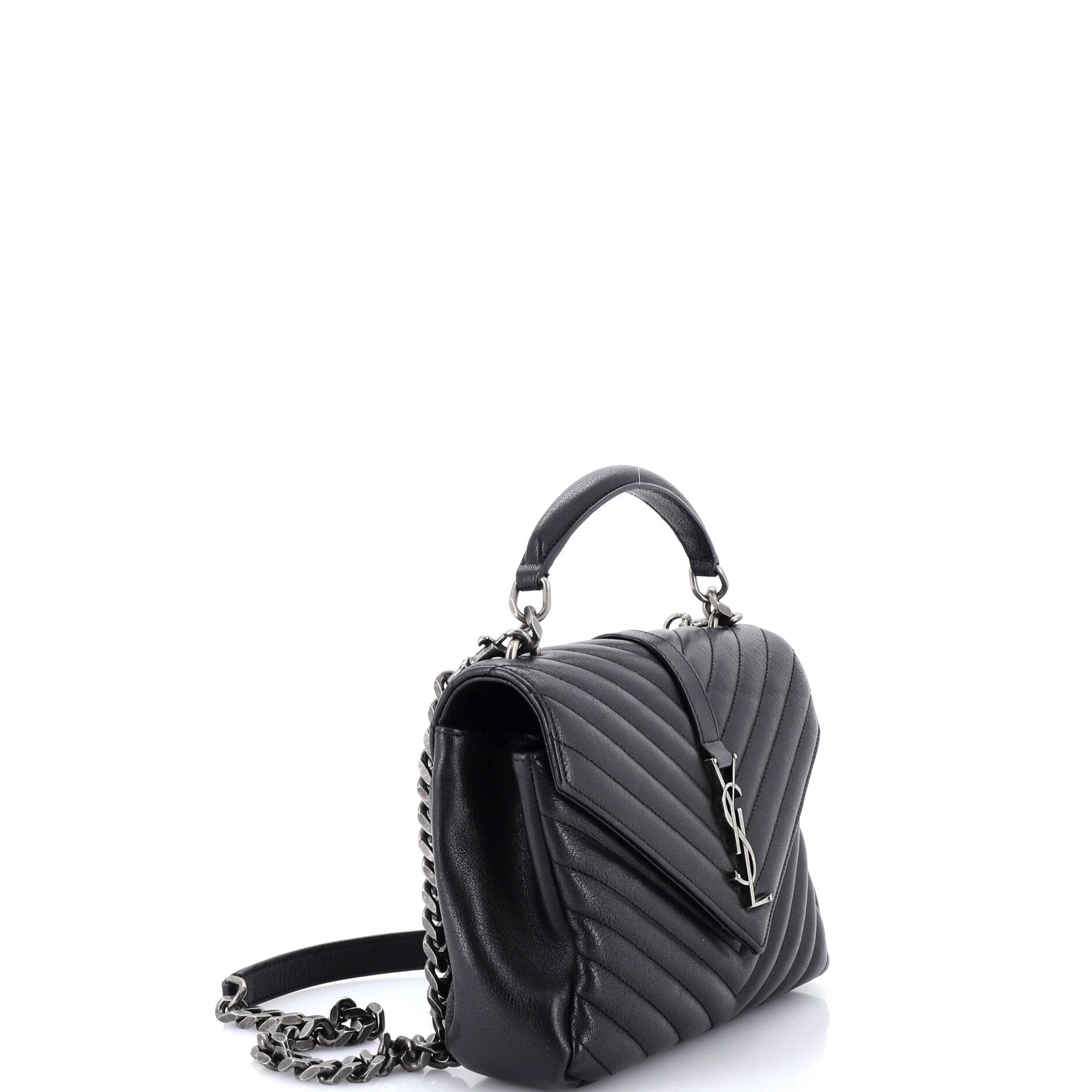Classic Monogram College Bag Matelasse Chevron Leather Medium
