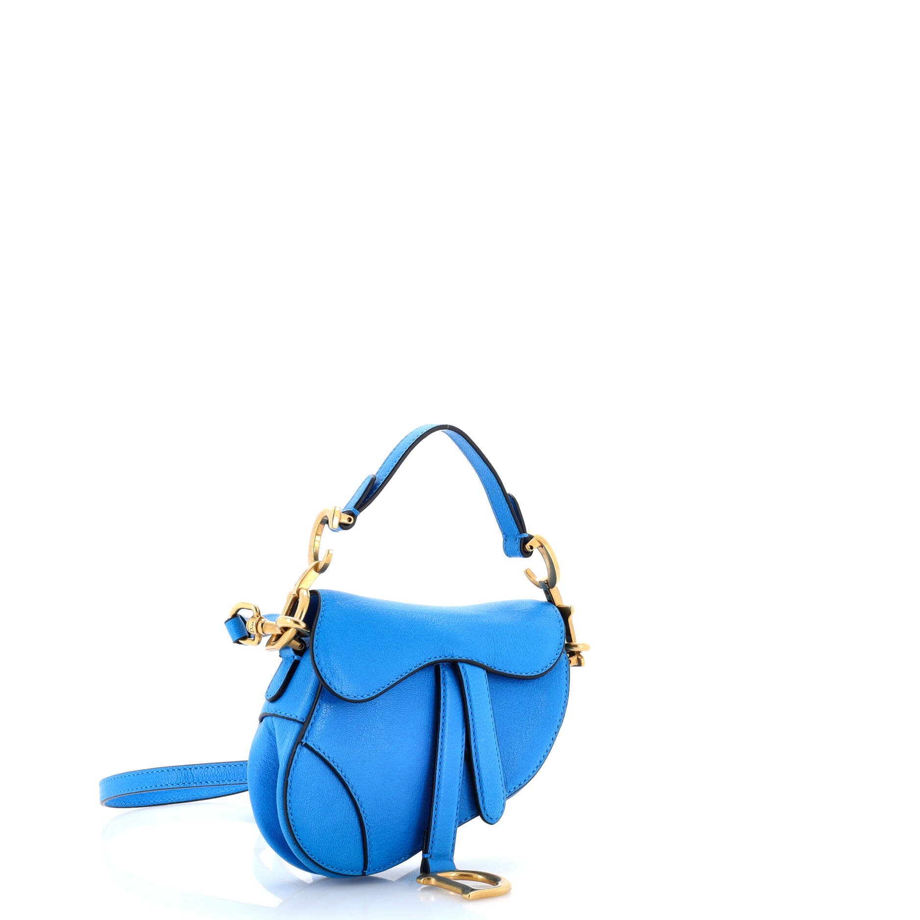 Saddle Handbag with Strap Leather Micro