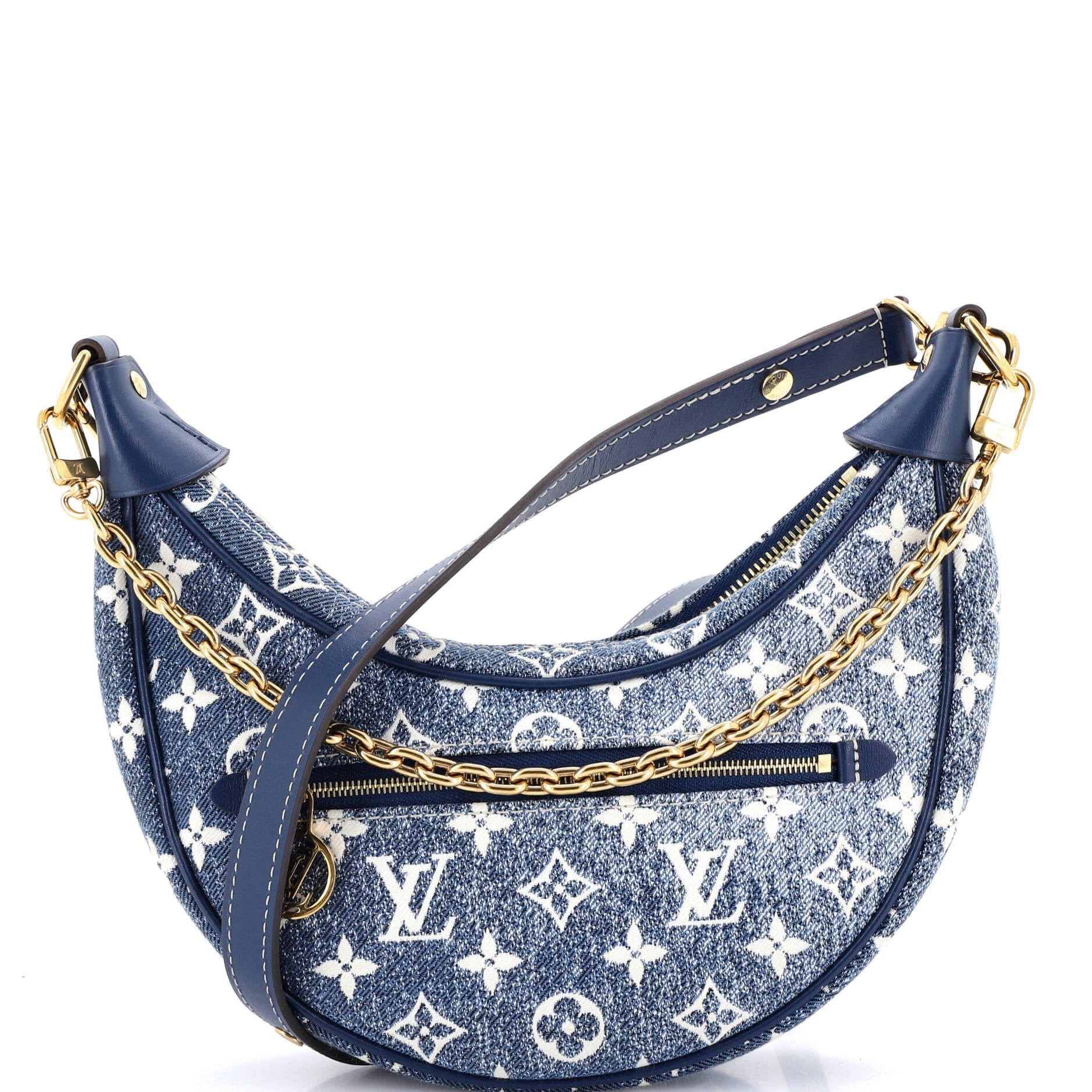 Loop Handbag Monogram Jacquard Denim