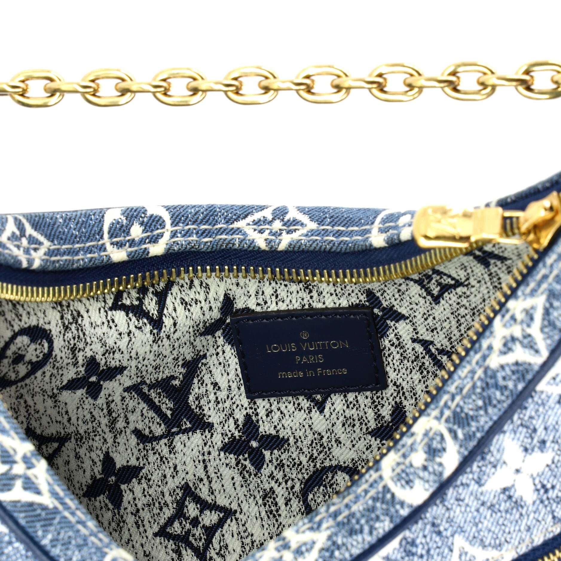 Loop Handbag Monogram Jacquard Denim