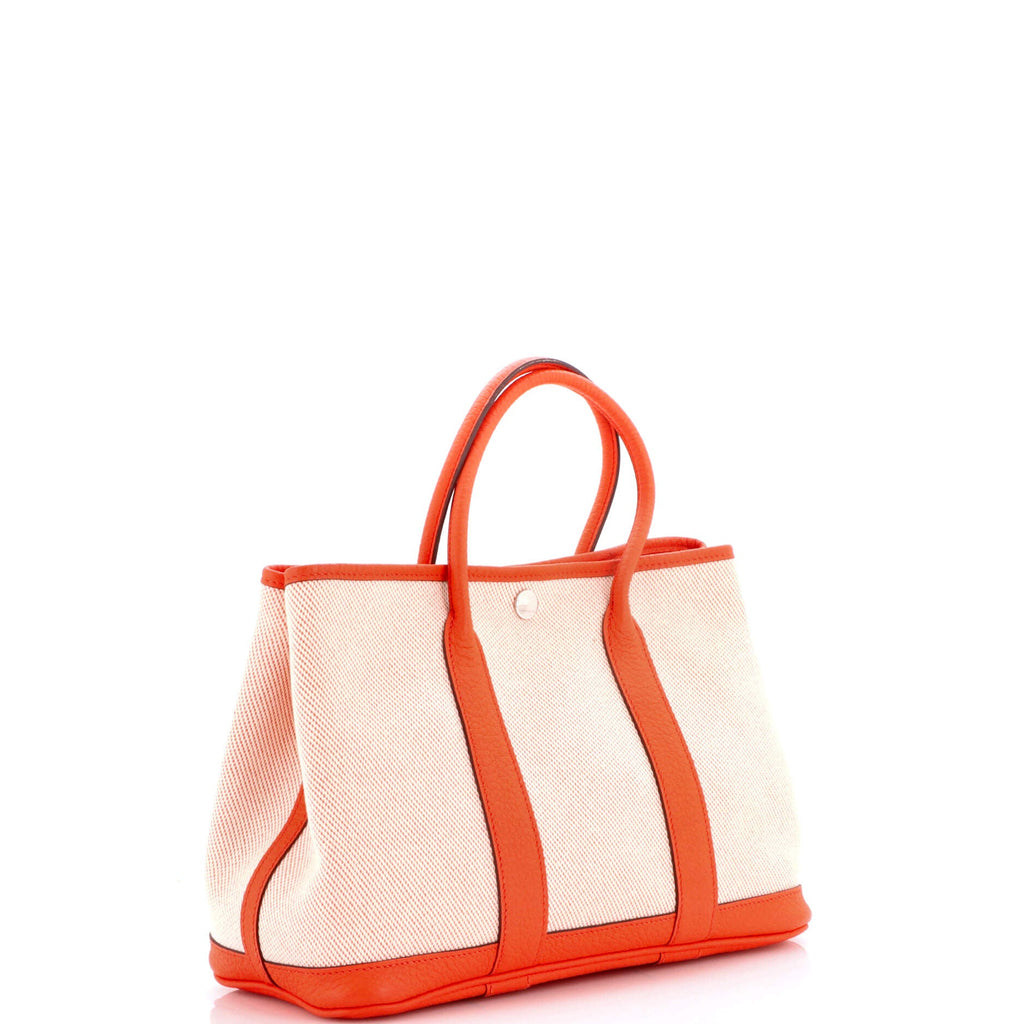 Garden Party Tote Toile and Leather 30