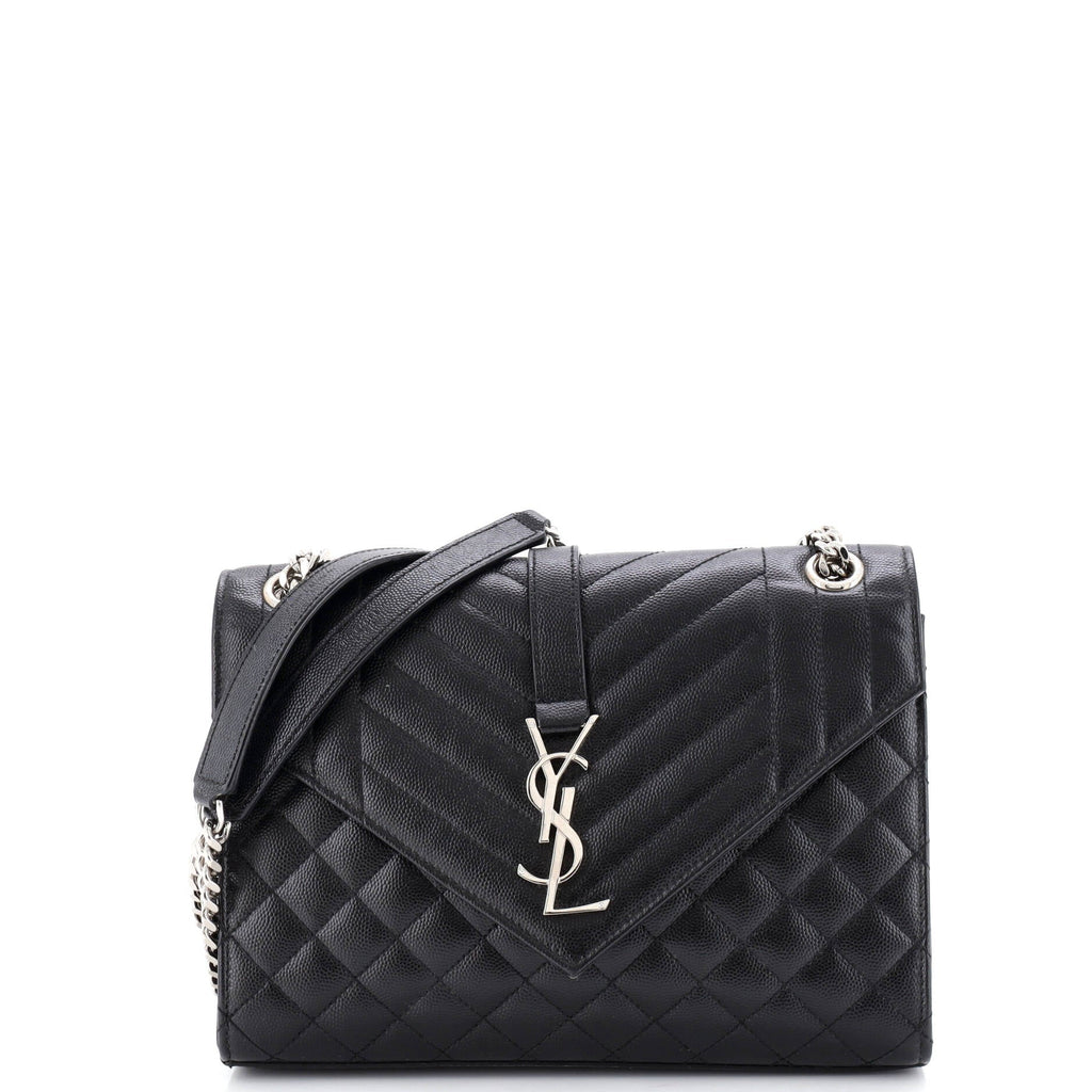Classic Monogram Envelope Satchel Mixed Matelasse Leather Medium