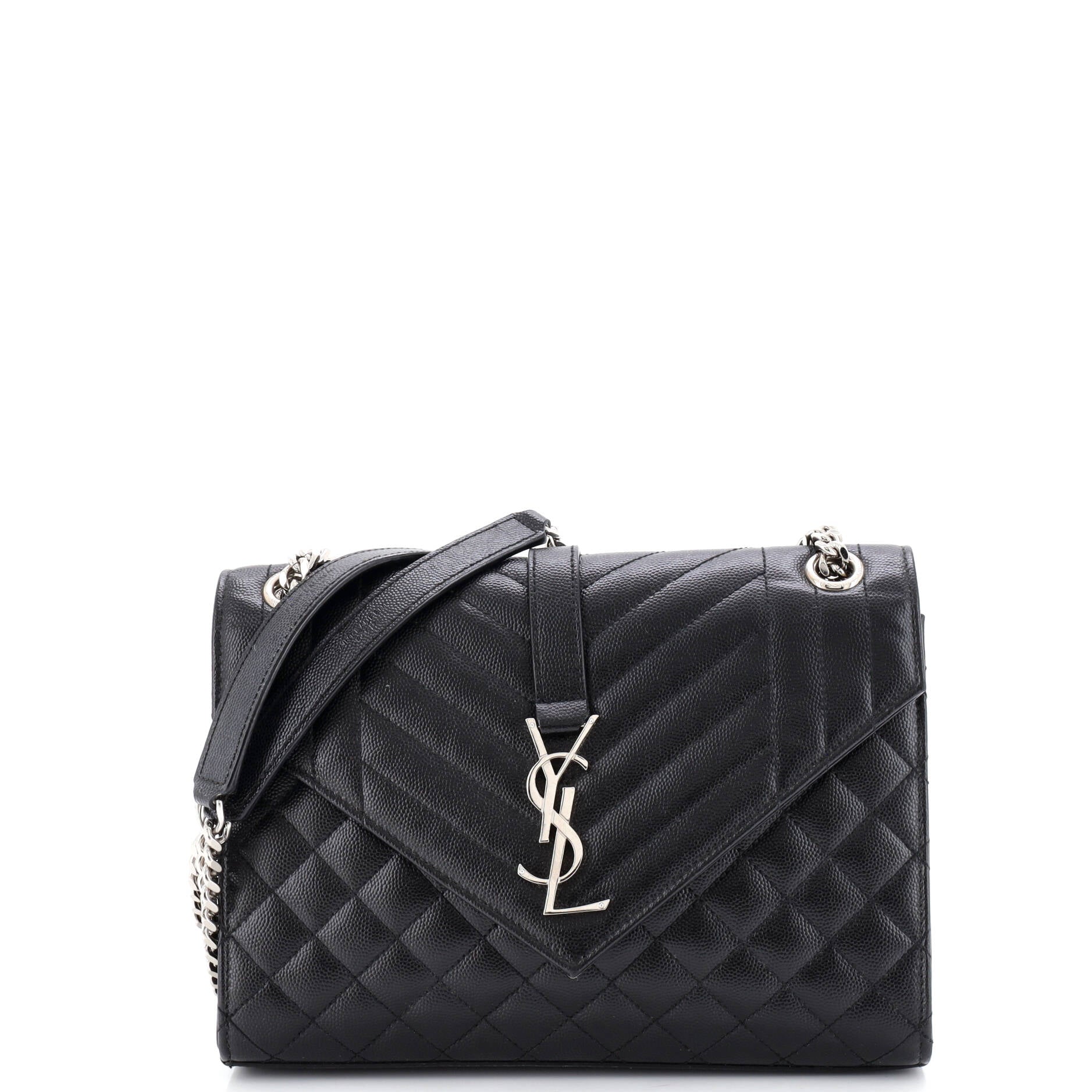 Classic Monogram Envelope Satchel Mixed Matelasse Leather Medium