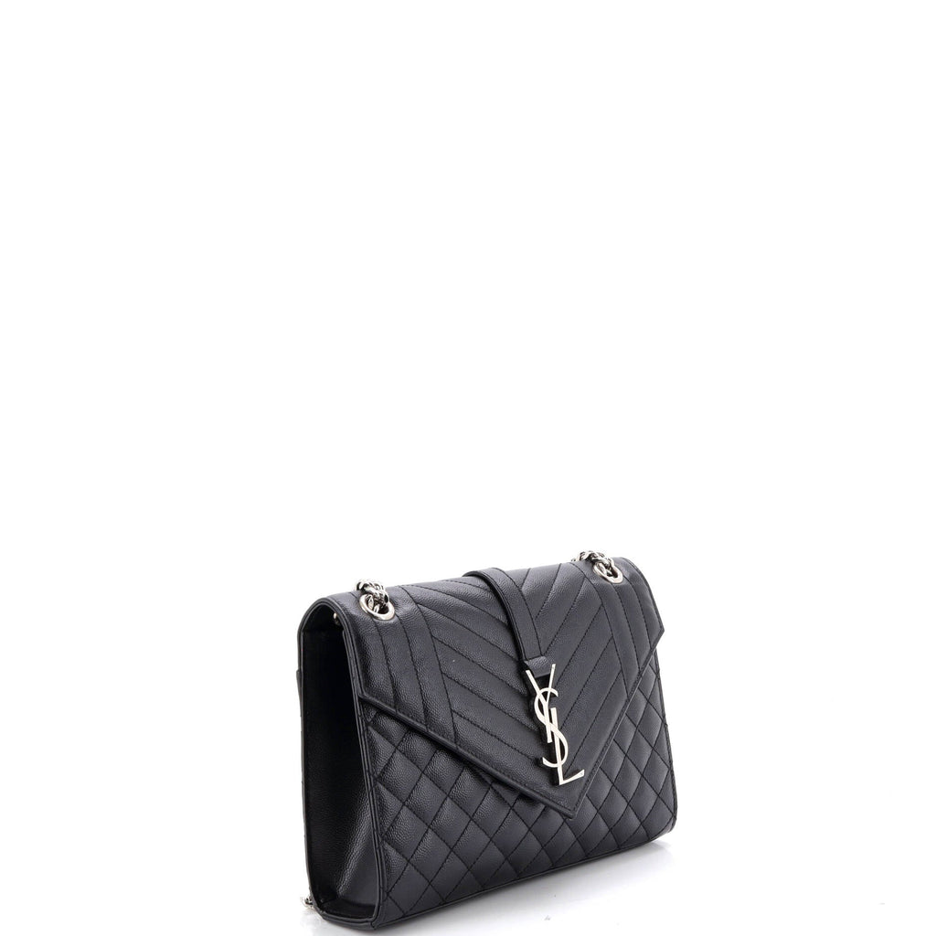 Classic Monogram Envelope Satchel Mixed Matelasse Leather Medium