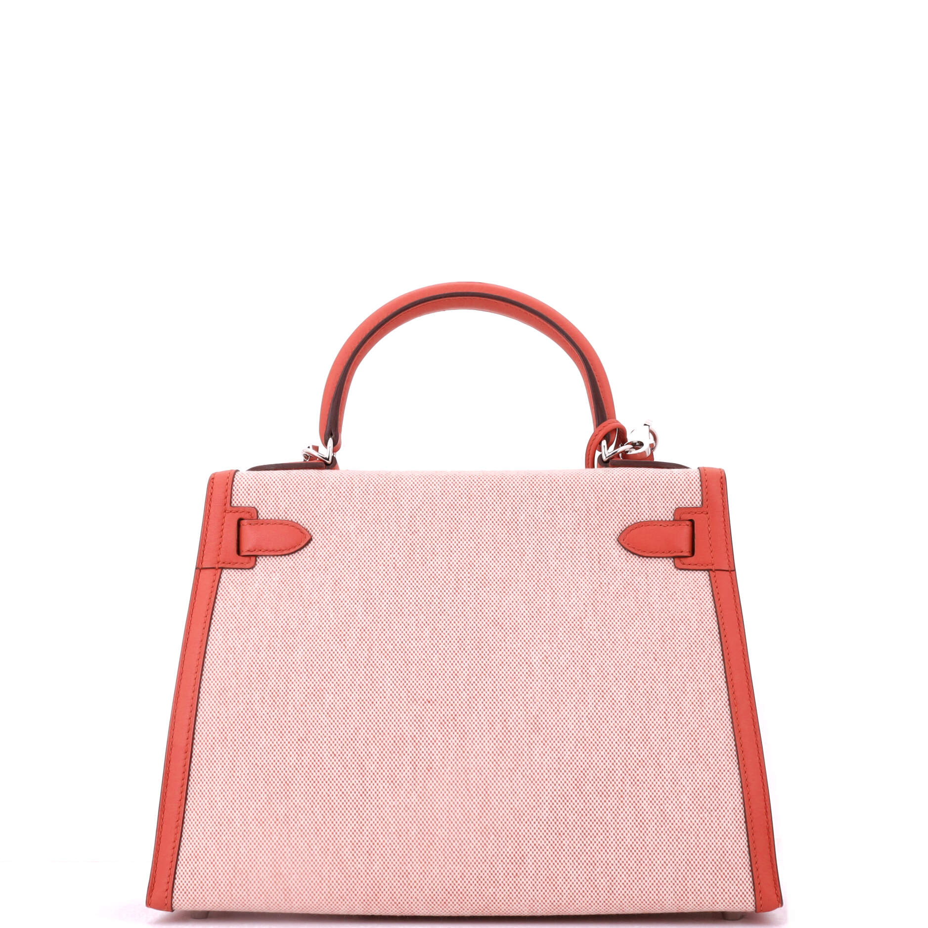 Kelly Handbag Toile and Brique Swift with Palladium Hardware 28