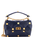 Roman Stud Flap Bag Quilted Leather Large