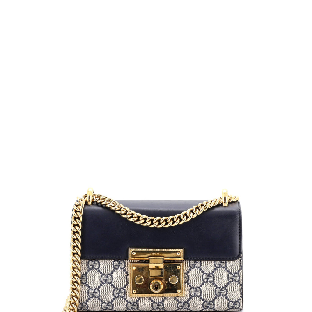 Padlock Shoulder Bag GG Coated Canvas and Leather Small