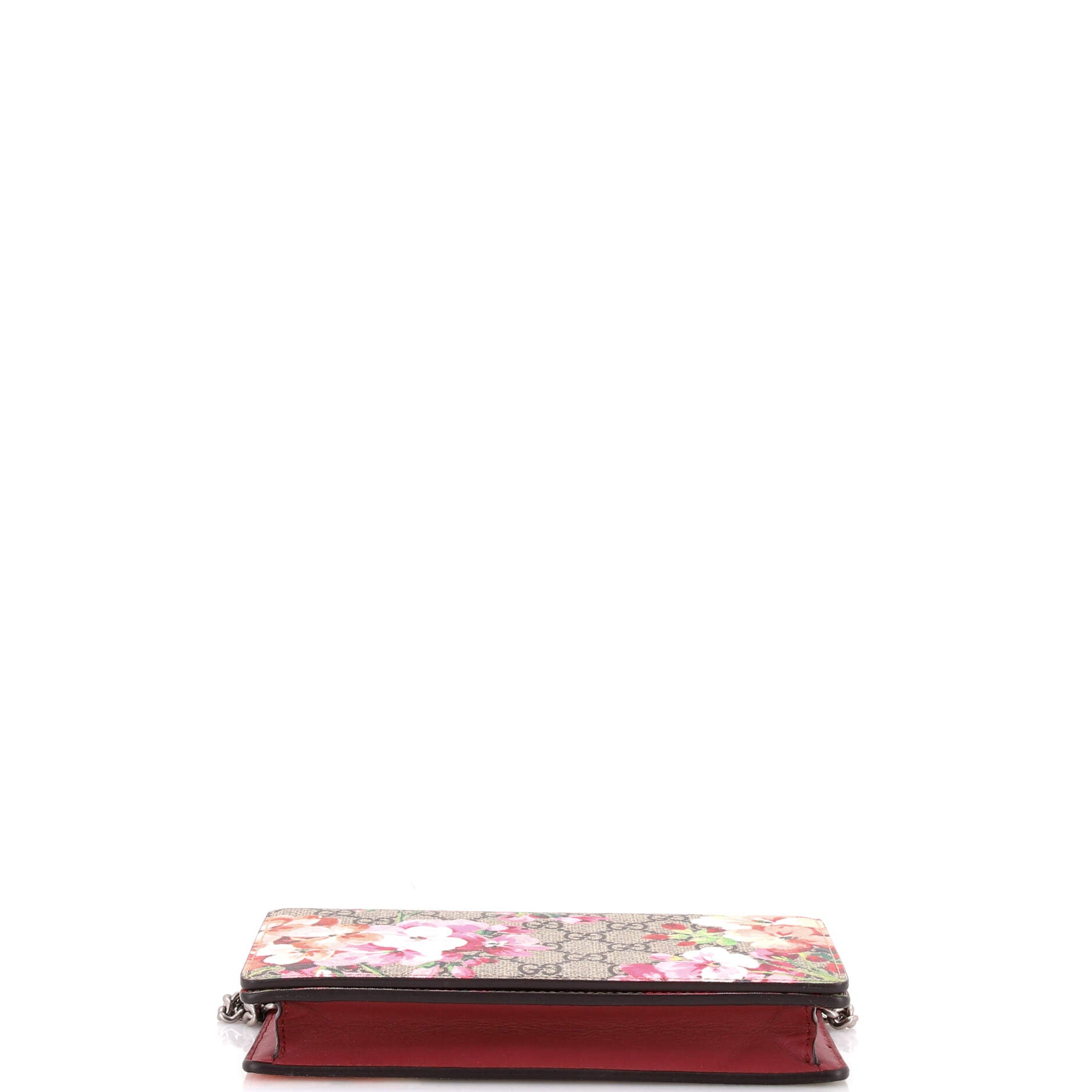 Chain Wallet Blooms Print GG Coated Canvas