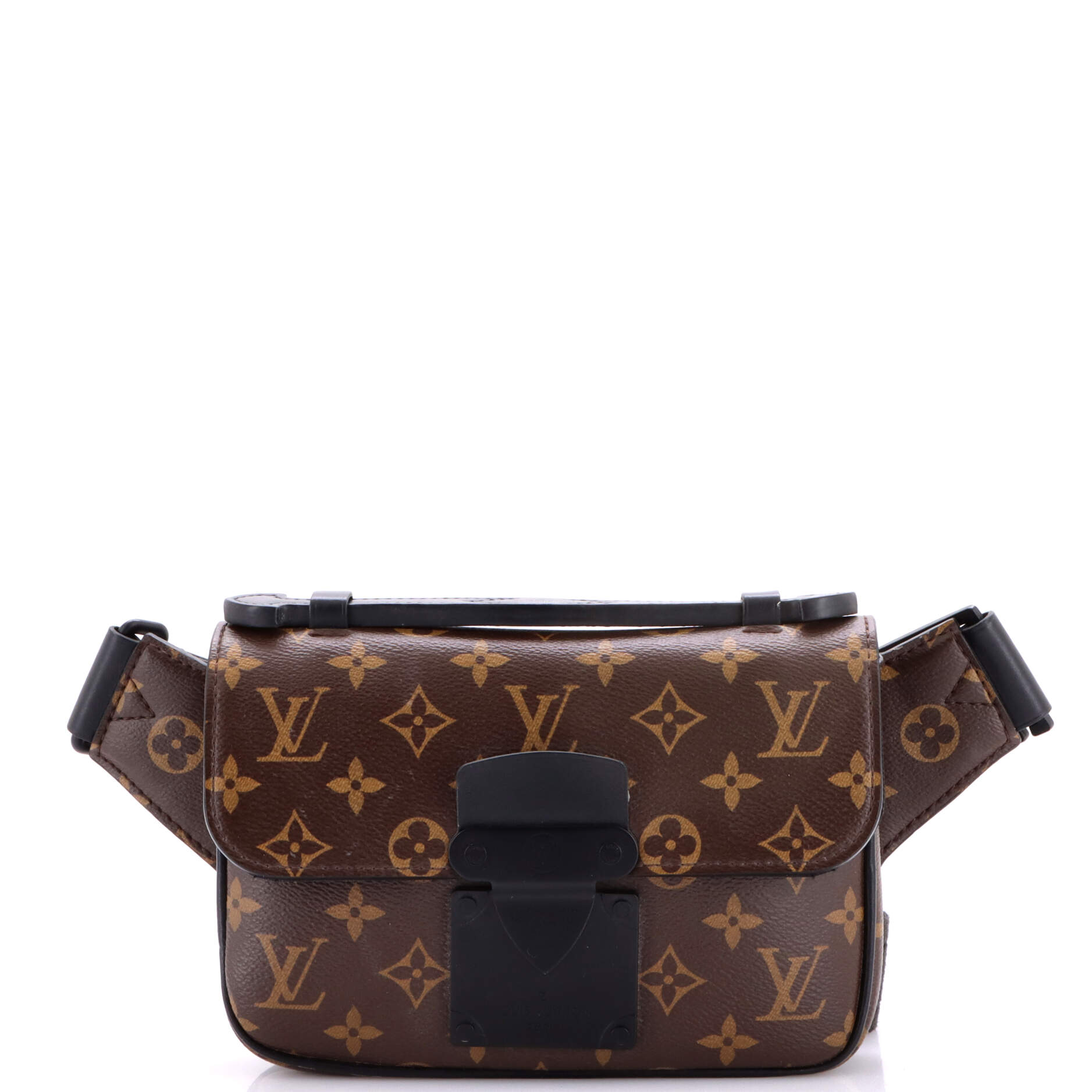 S Lock Sling Bag Macassar Monogram Canvas