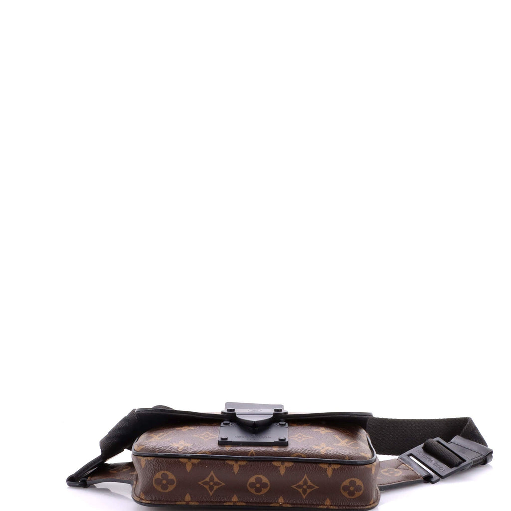 S Lock Sling Bag Macassar Monogram Canvas