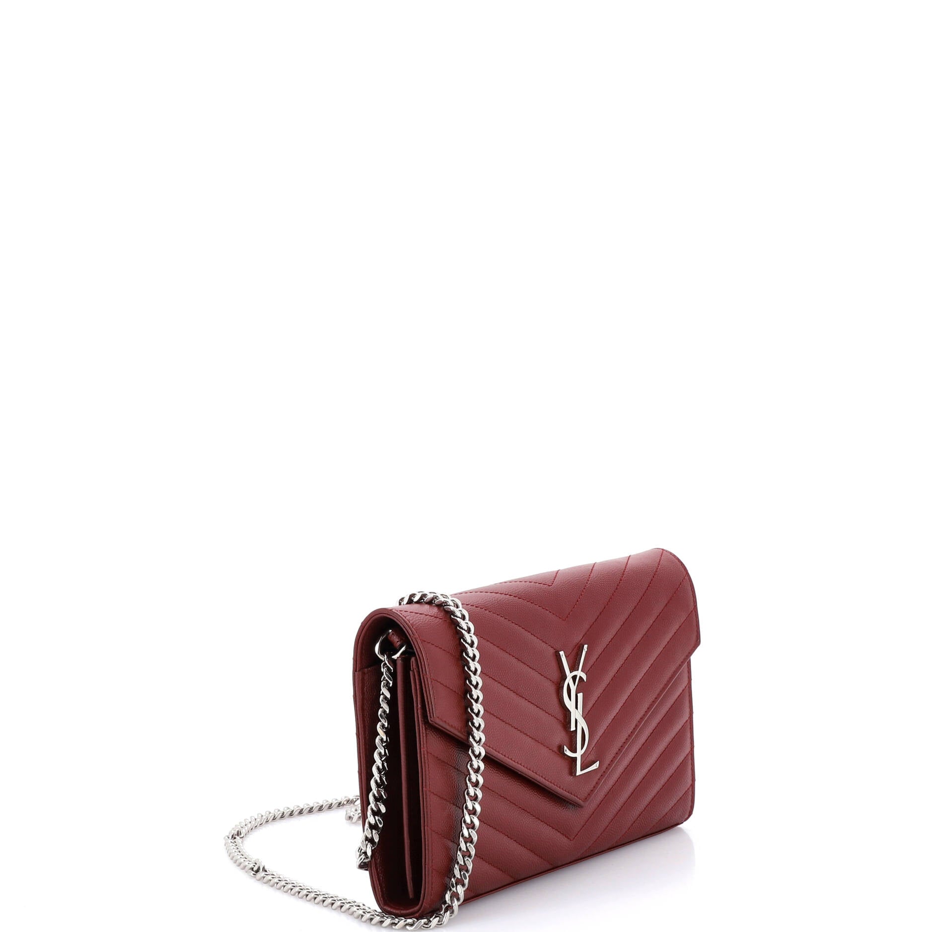 Classic Monogram Wallet on Chain Matelasse Chevron Leather Medium