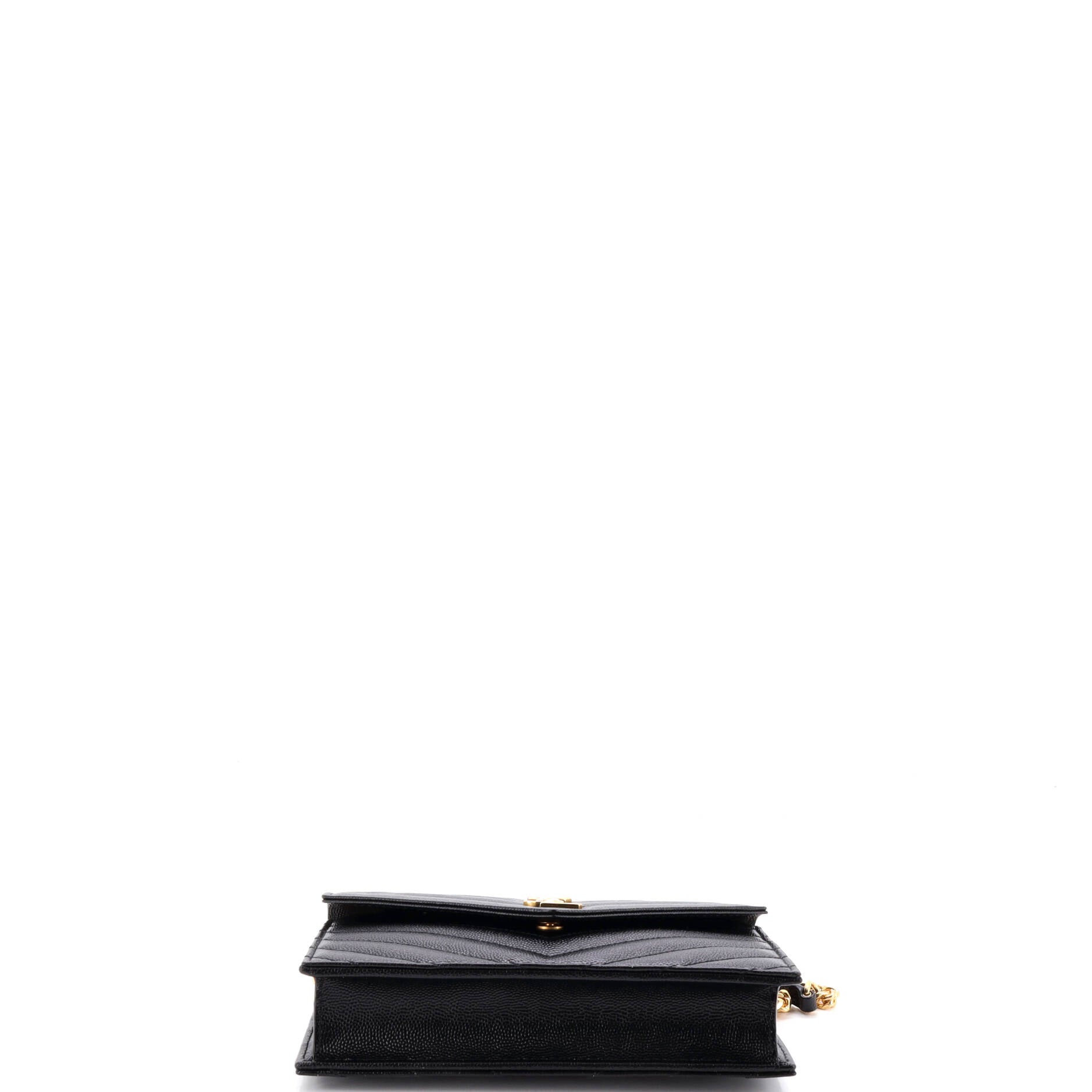 Classic Monogram Wallet on Chain Matelasse Chevron Leather Small