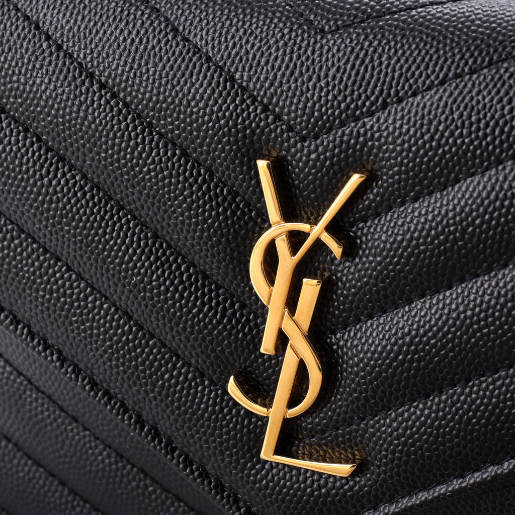 Classic Monogram Wallet on Chain Matelasse Chevron Leather Small