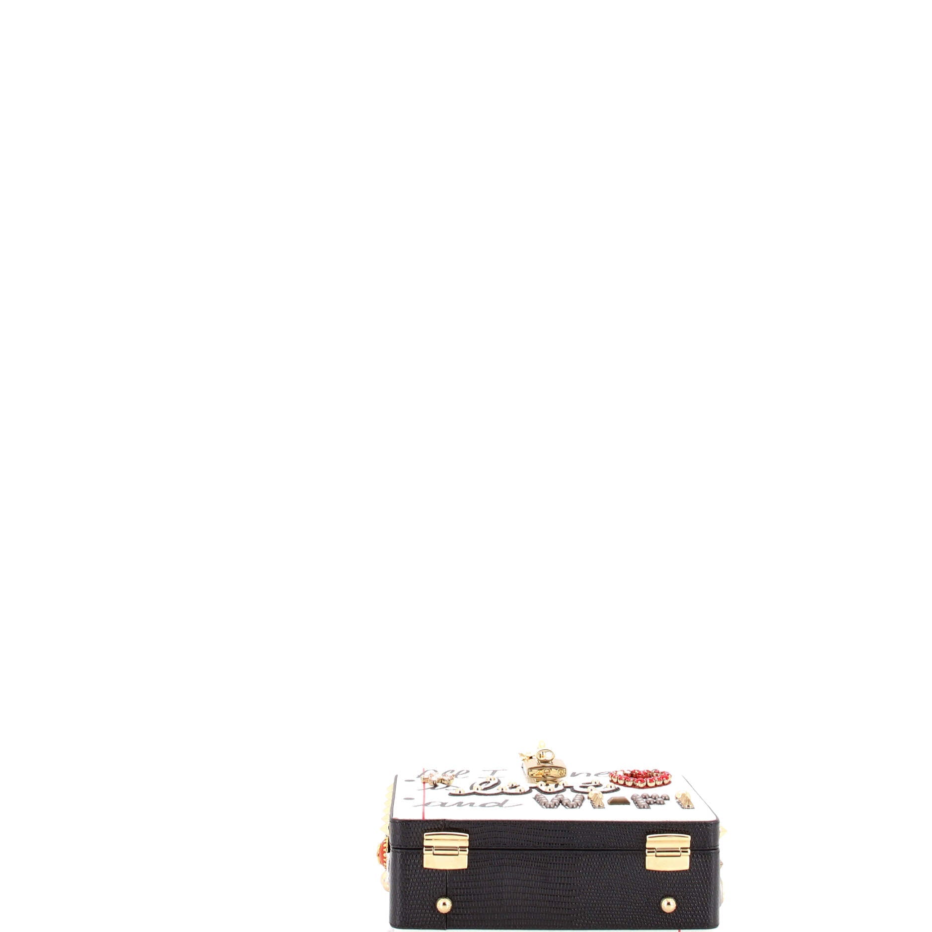 Treasure Box Bag Embellished Printed Leather Small