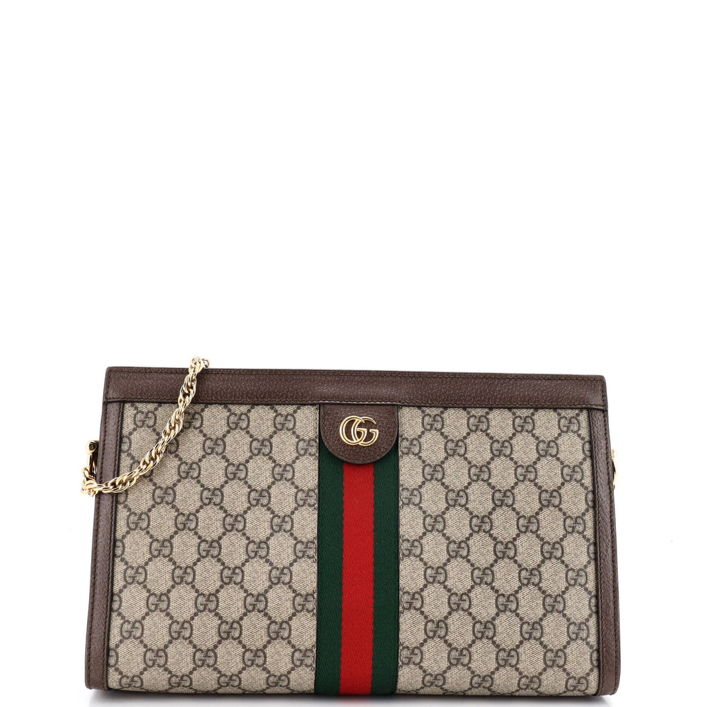 Ophidia Chain Shoulder Bag GG Coated Canvas Medium