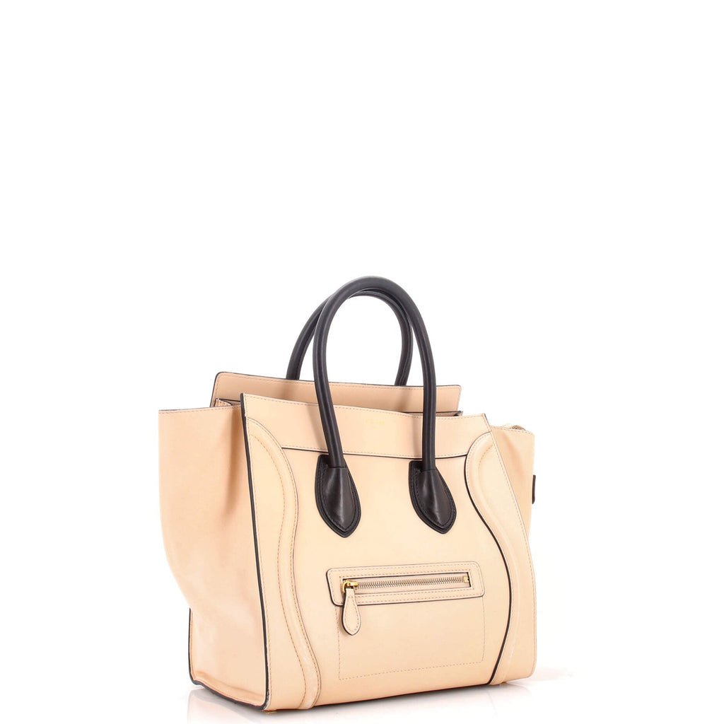 Bicolor Luggage Bag Leather Mini